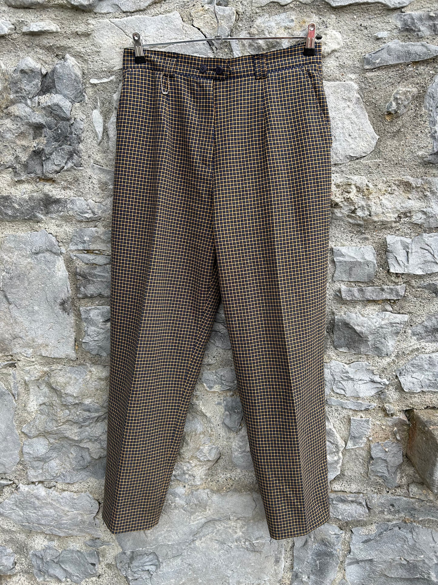 90s yellow&navy pants uk 14