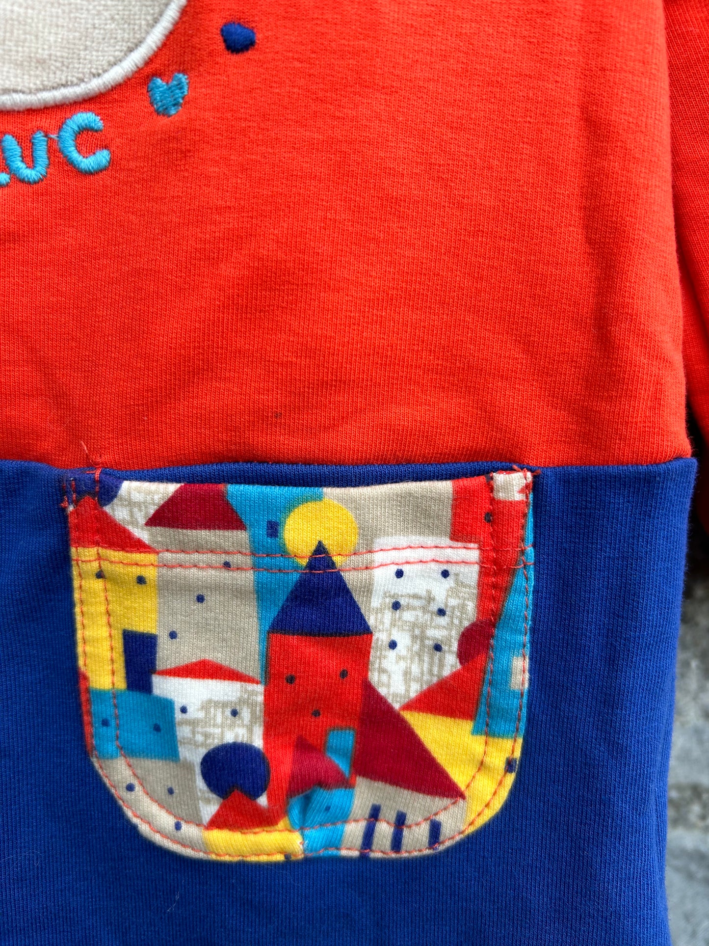 Red&blue dress with tights 9-12m (74-80cm)