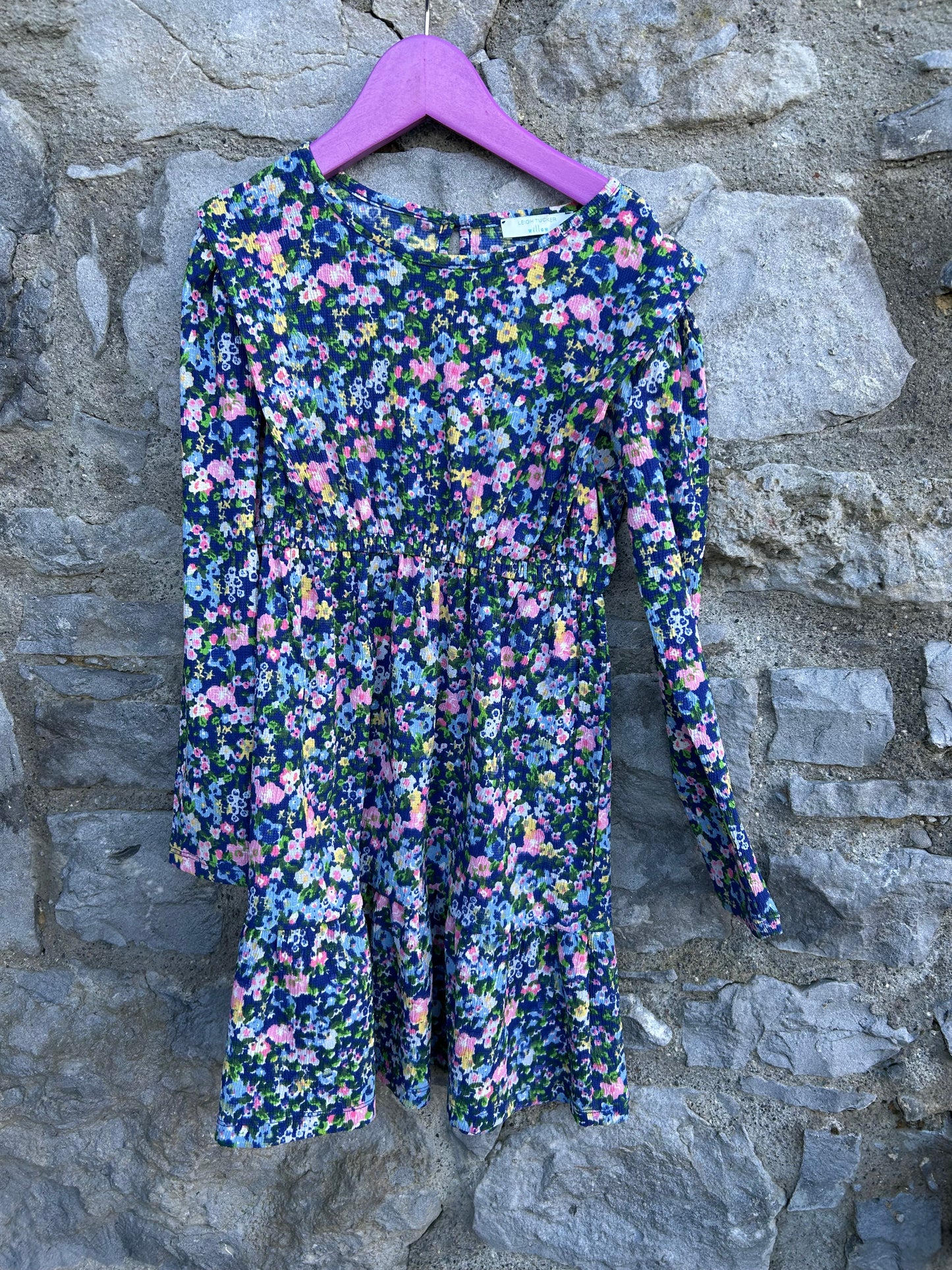 Pink&purple flowers dress 7-8y (122-128cm)