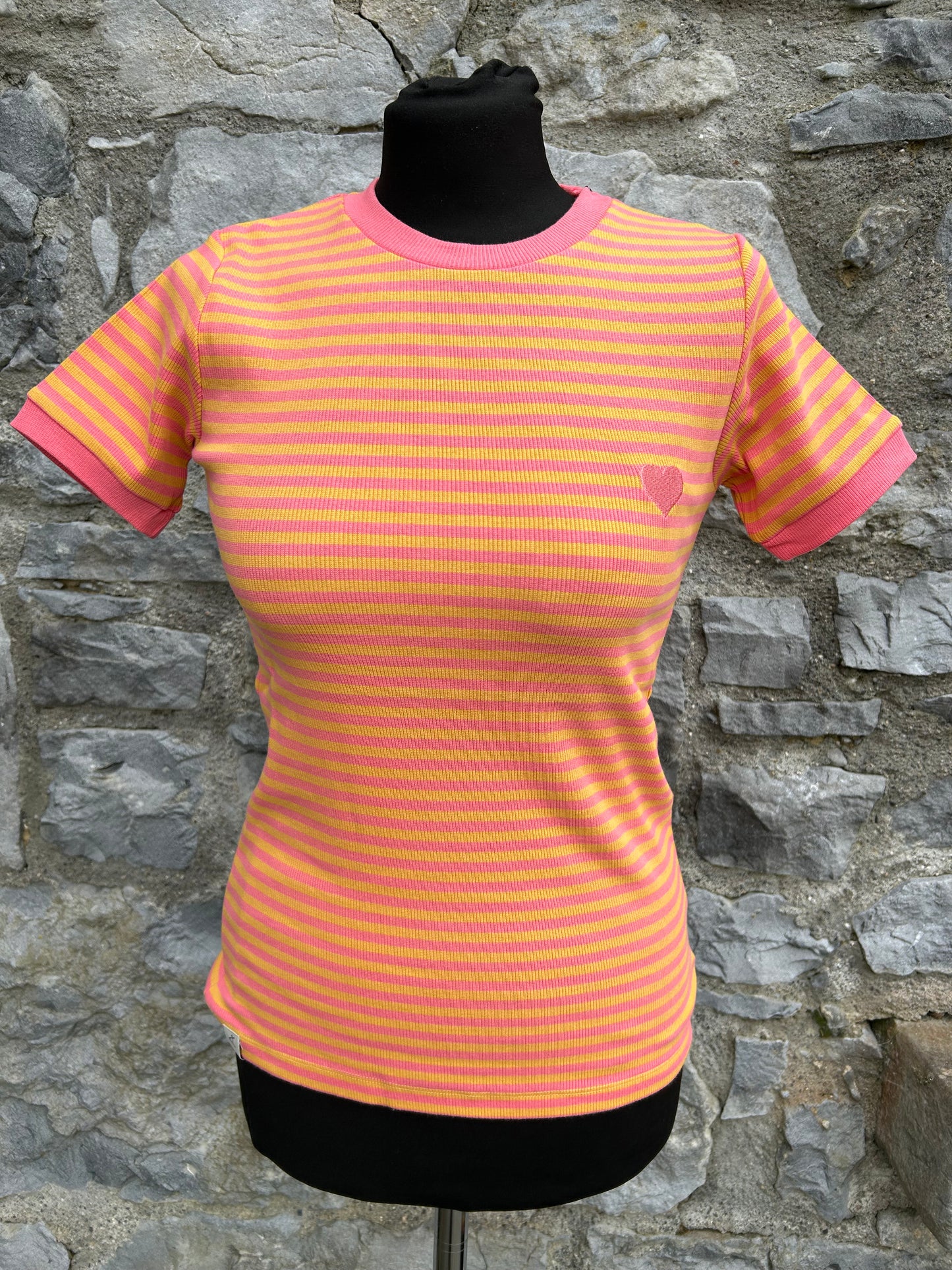 Orange stripy T-shirt uk 6-8
