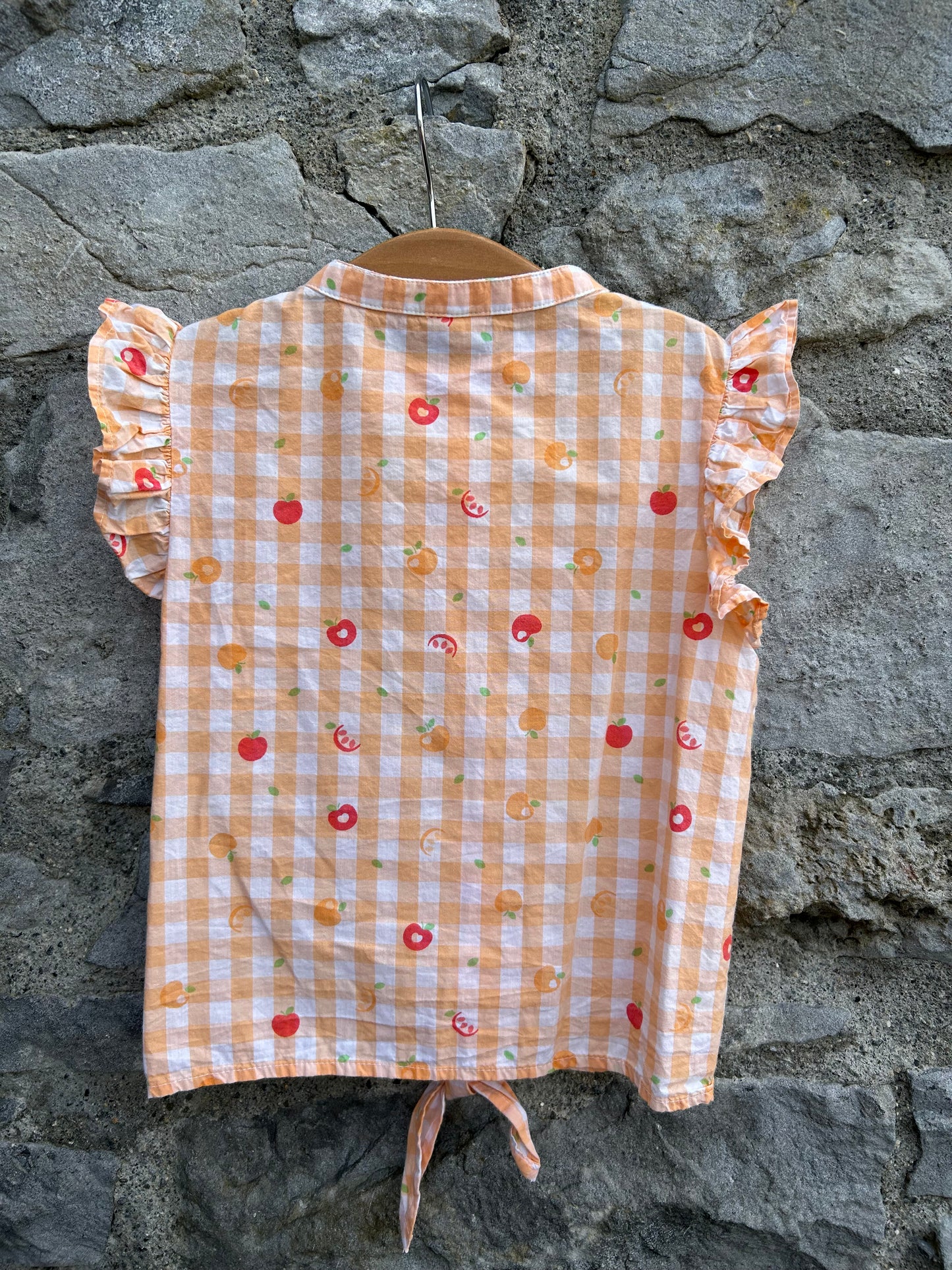 Orange check blouse 6-7y (116-122cm)