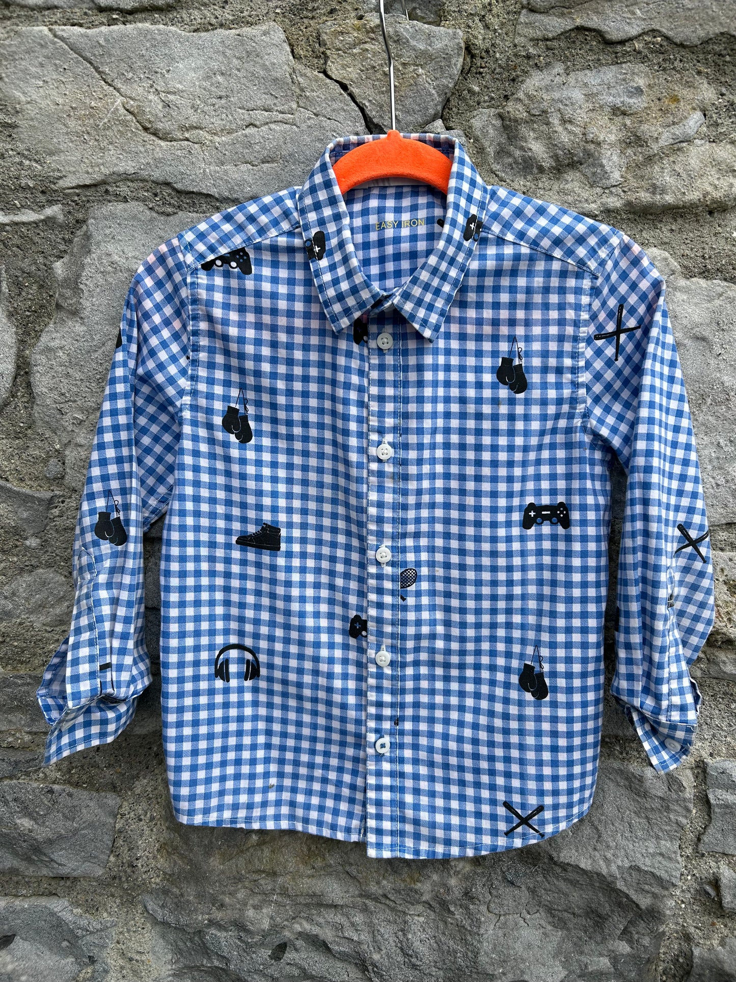 Blue gingham shirt 3-4y (98-104cm)