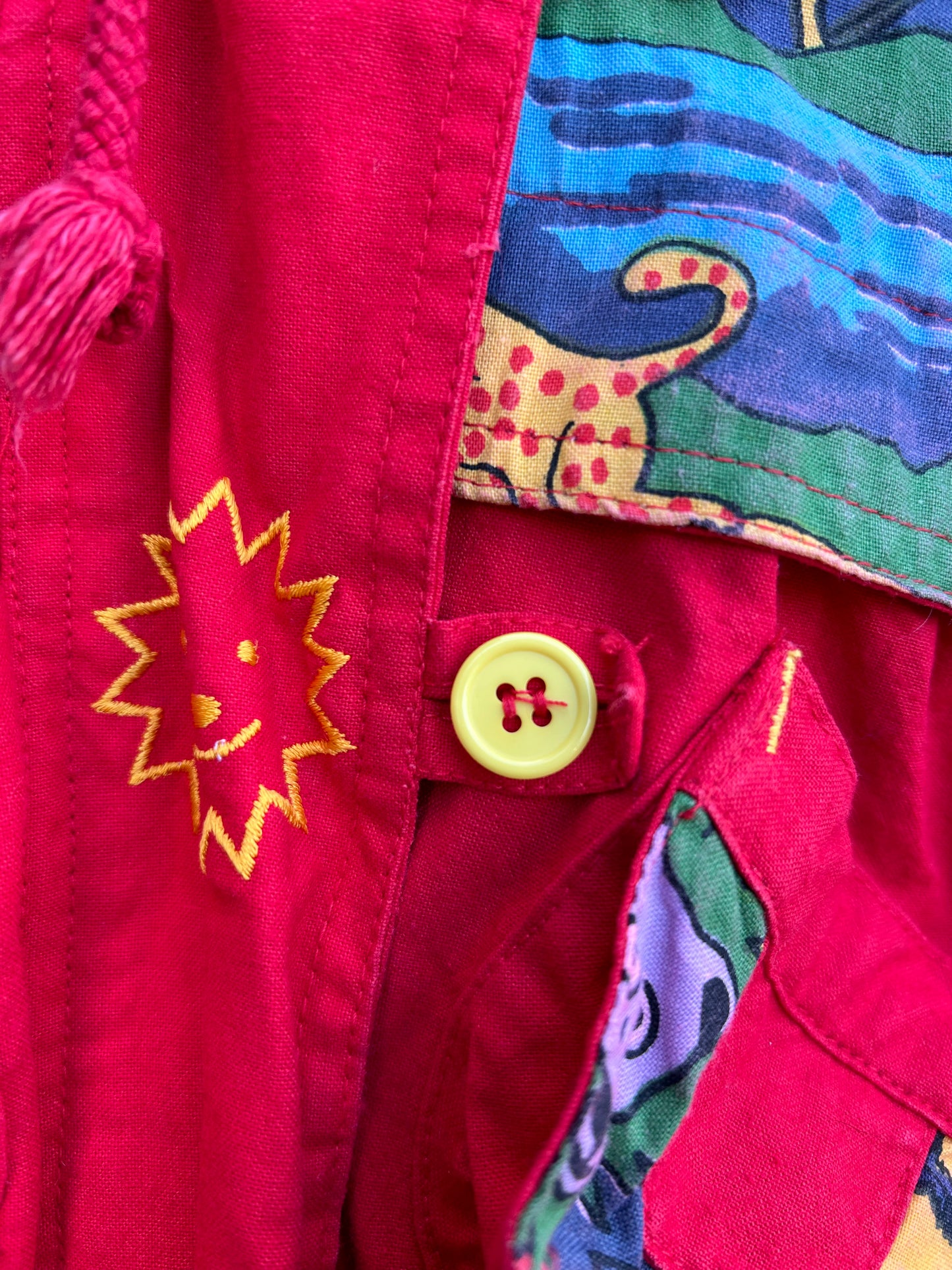 80s jungle animals red jacket 12-18m (80-86cm)