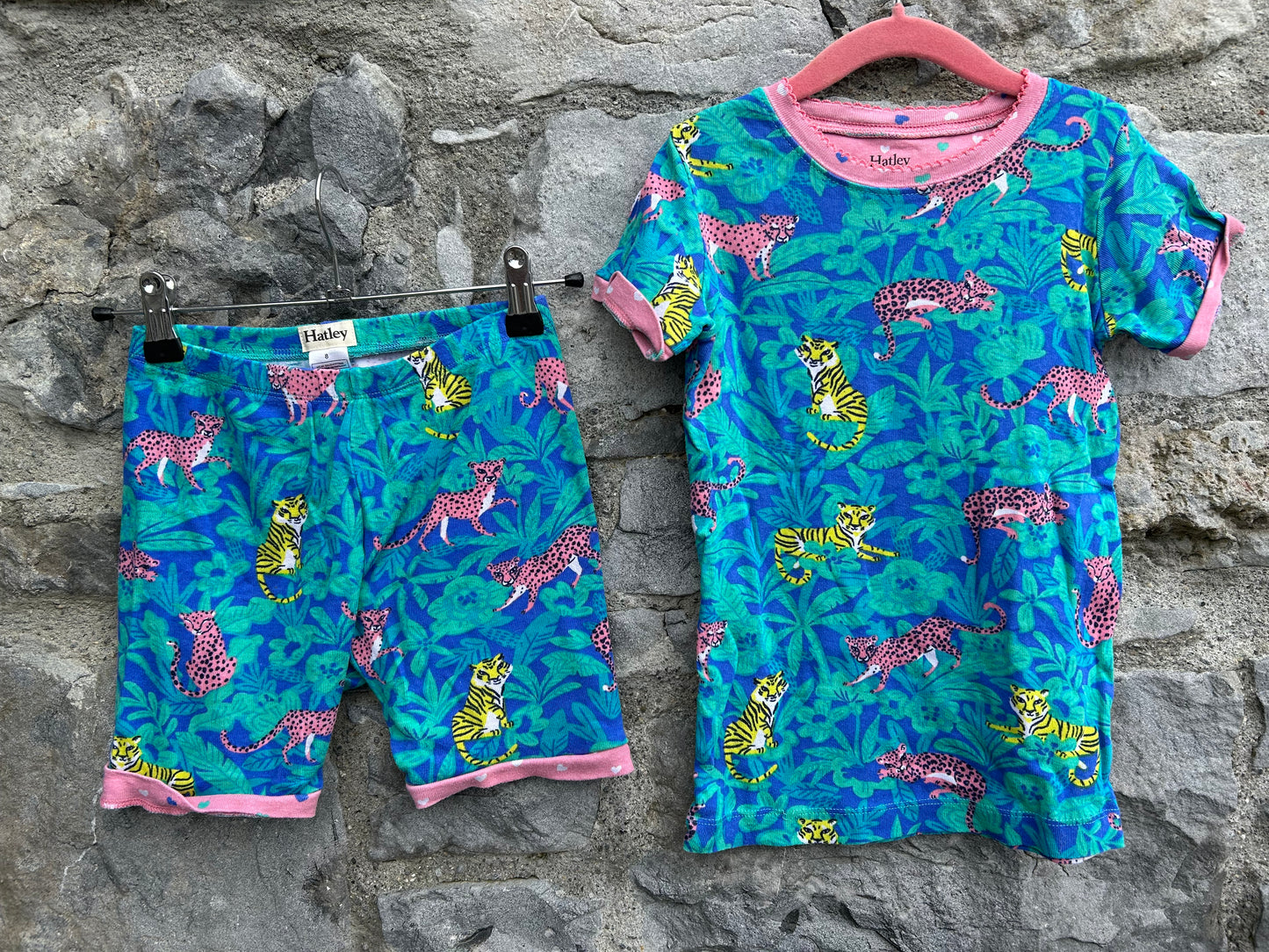 Tigers in a jungle blue pjs 7-8y (122-128cm)