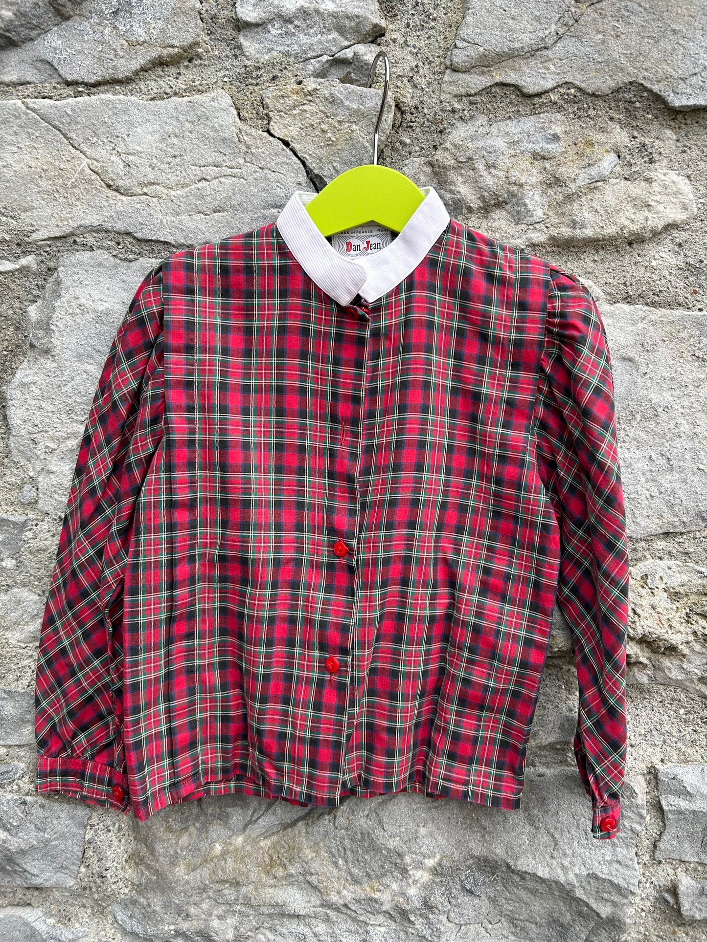 80s red check shirt 4y (104cm)