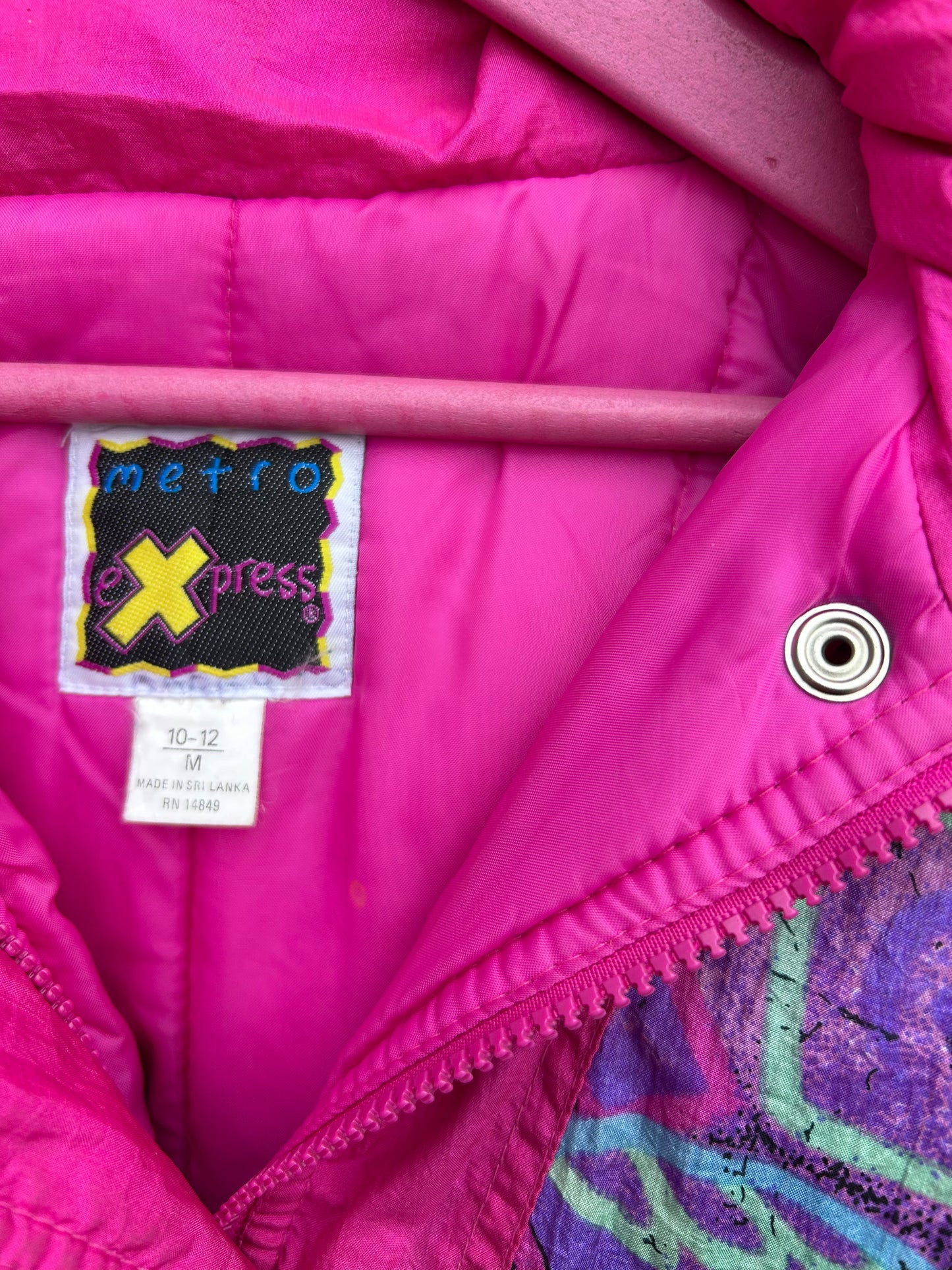 80s abstract pink jacket 10-11y (140-146cm)