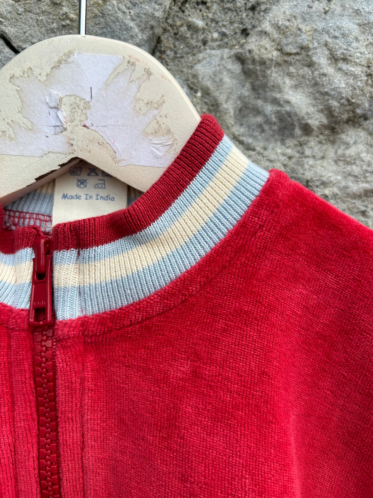 Red velour jacket 18-24m (86-92cm)