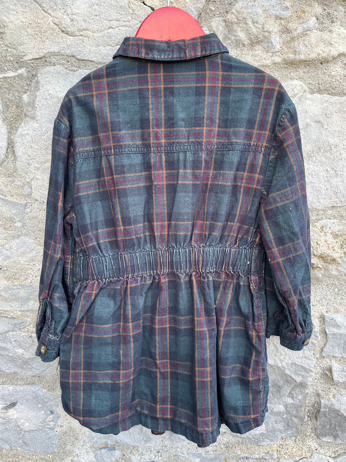 Green tartan cord tunic 5y (110cm)