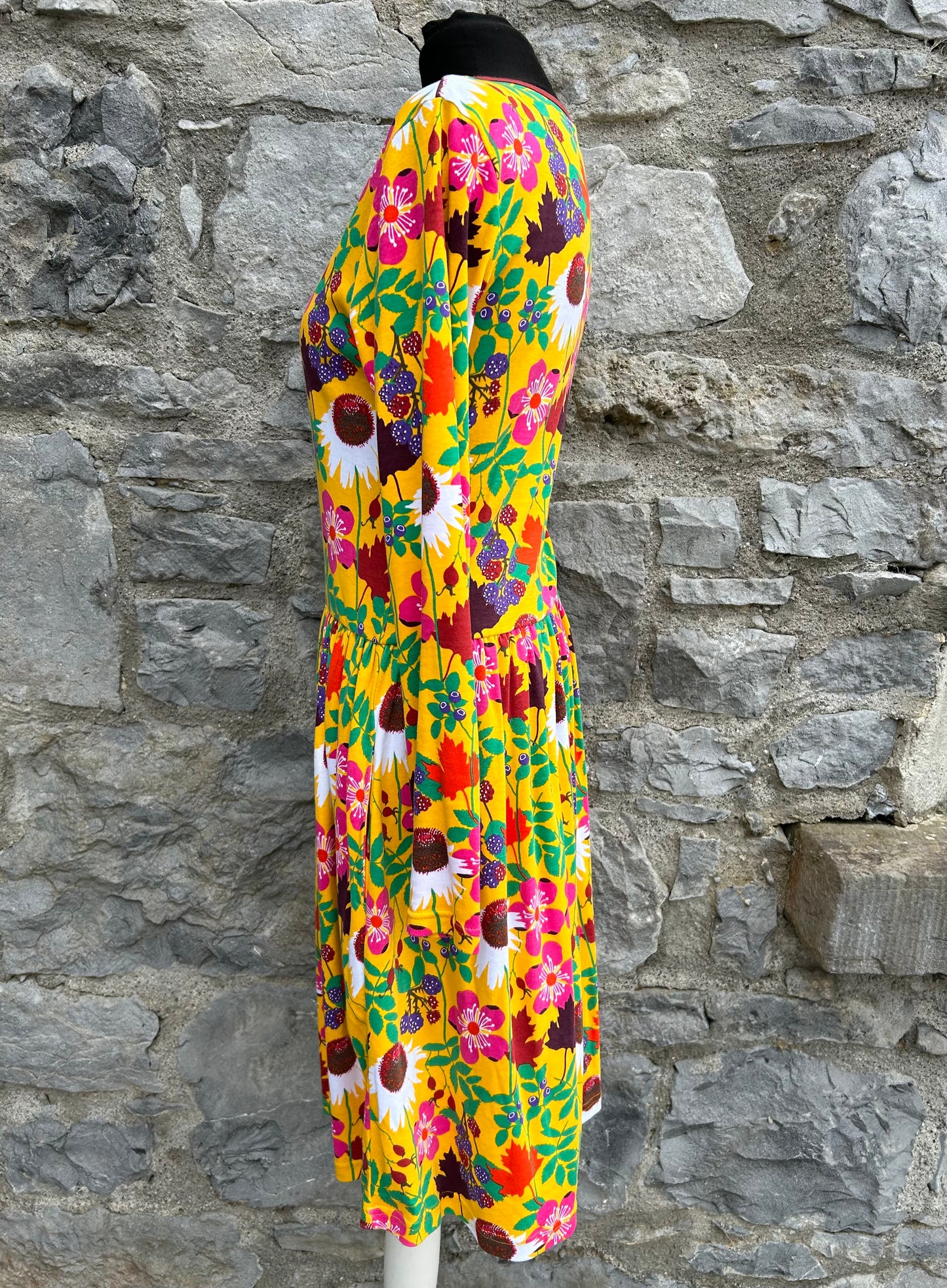 Autumn print yellow dress uk 10