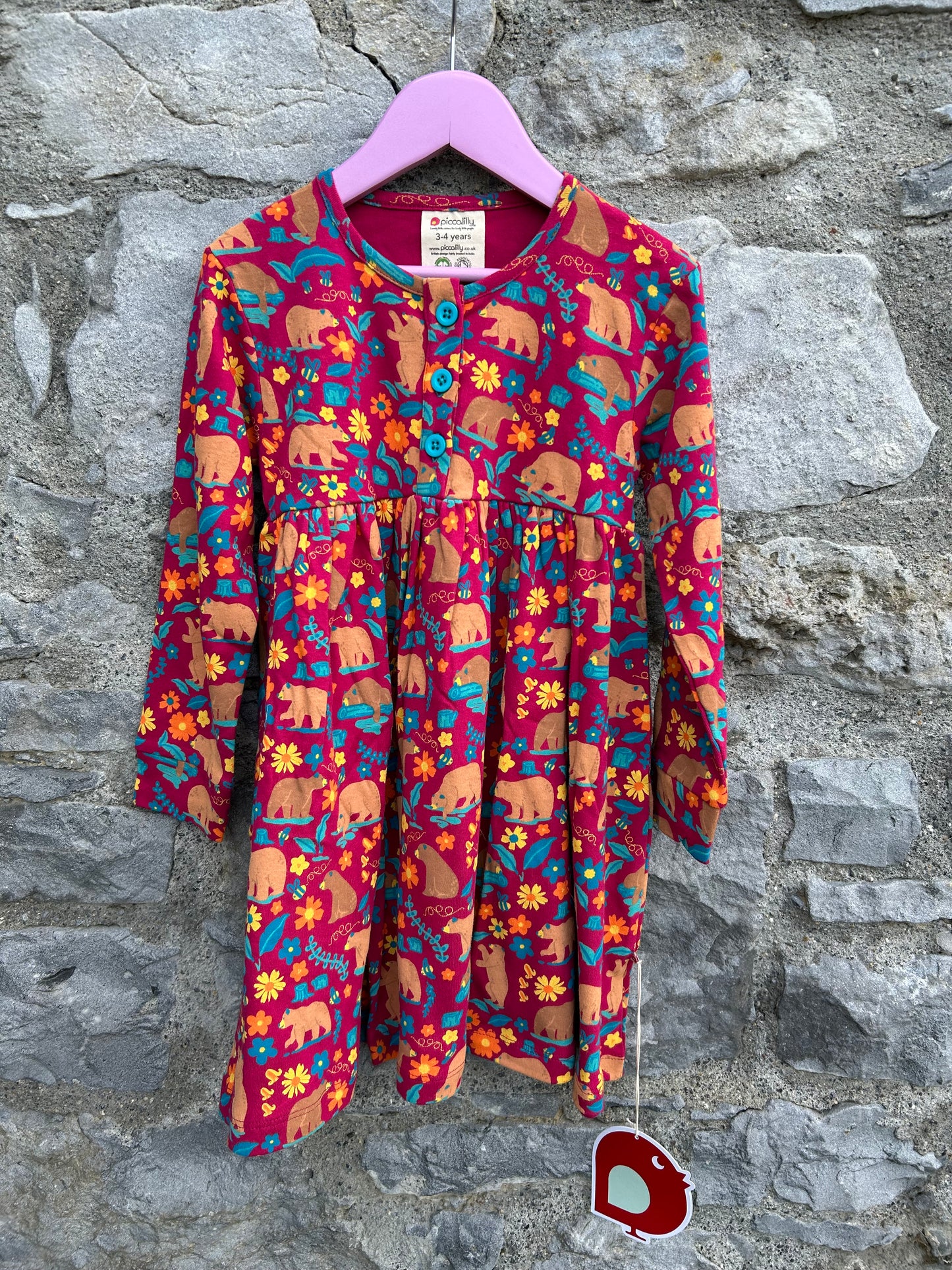 Bears maroon dress 4y (104cm)