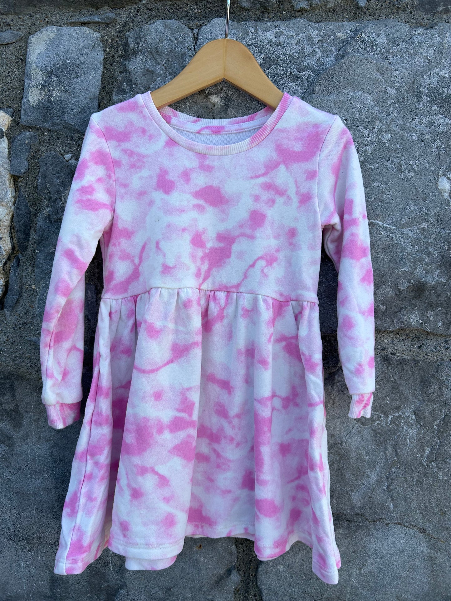 Pink tie dye sweat dress 2-3y (92-98cm)