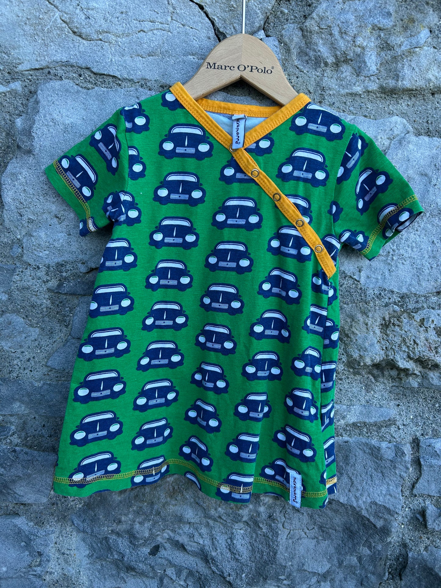 Vintage cars green dress 12m (80cm)