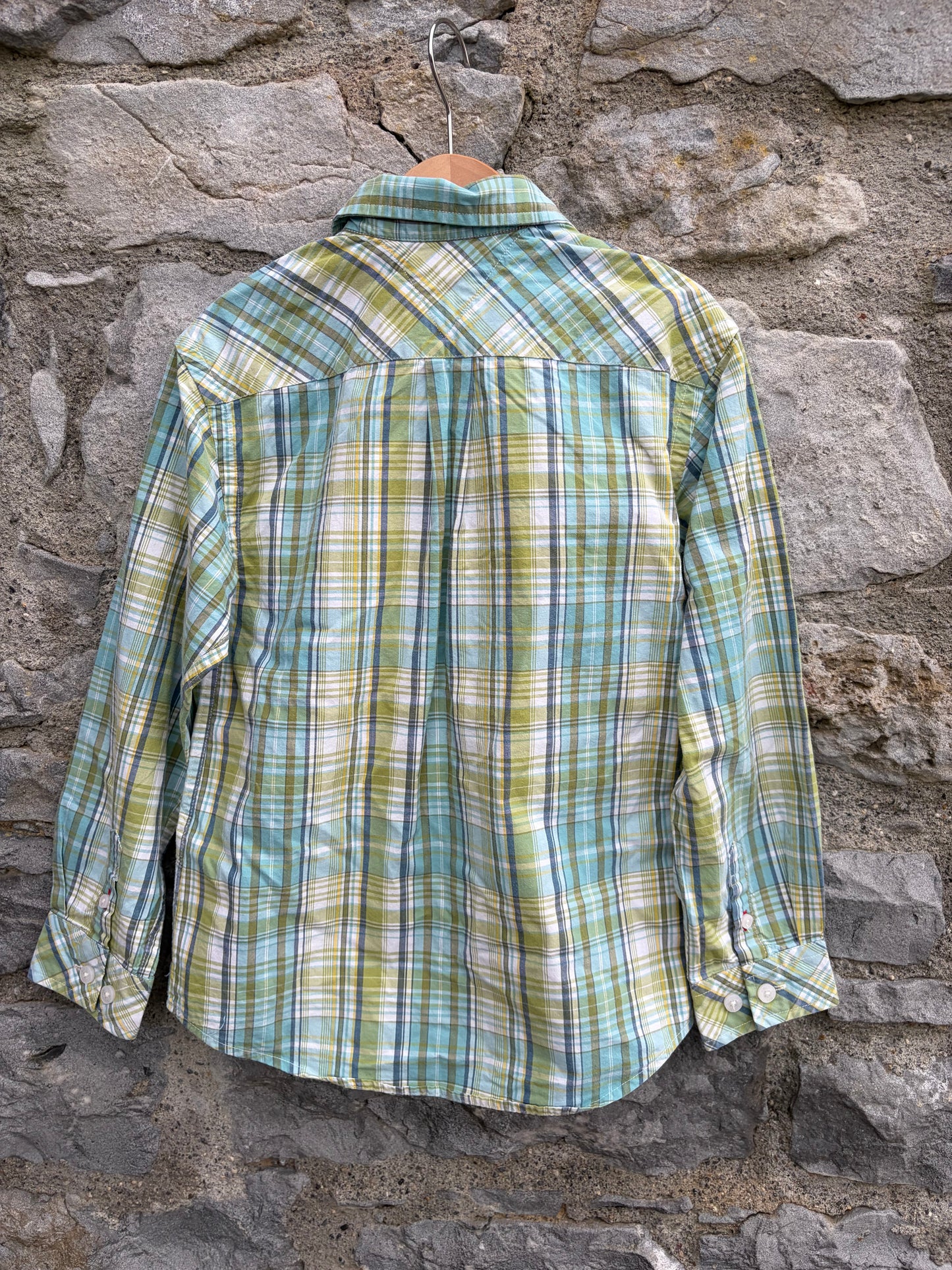 TH green check shirt 6-7y (116-122cm)