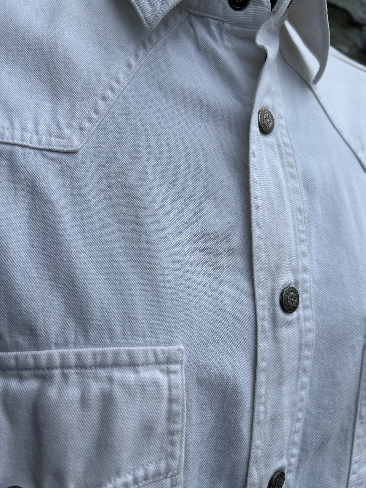 90s white denim shirt Small