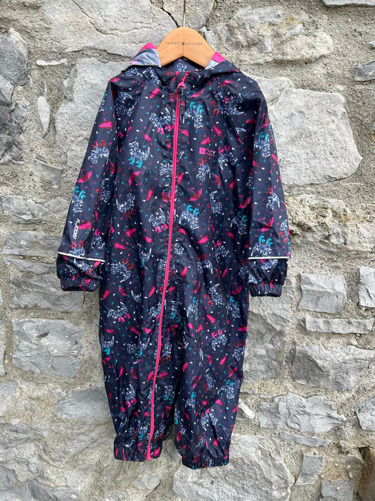 Dogs navy puddle suit  18-24m (86-92cm)