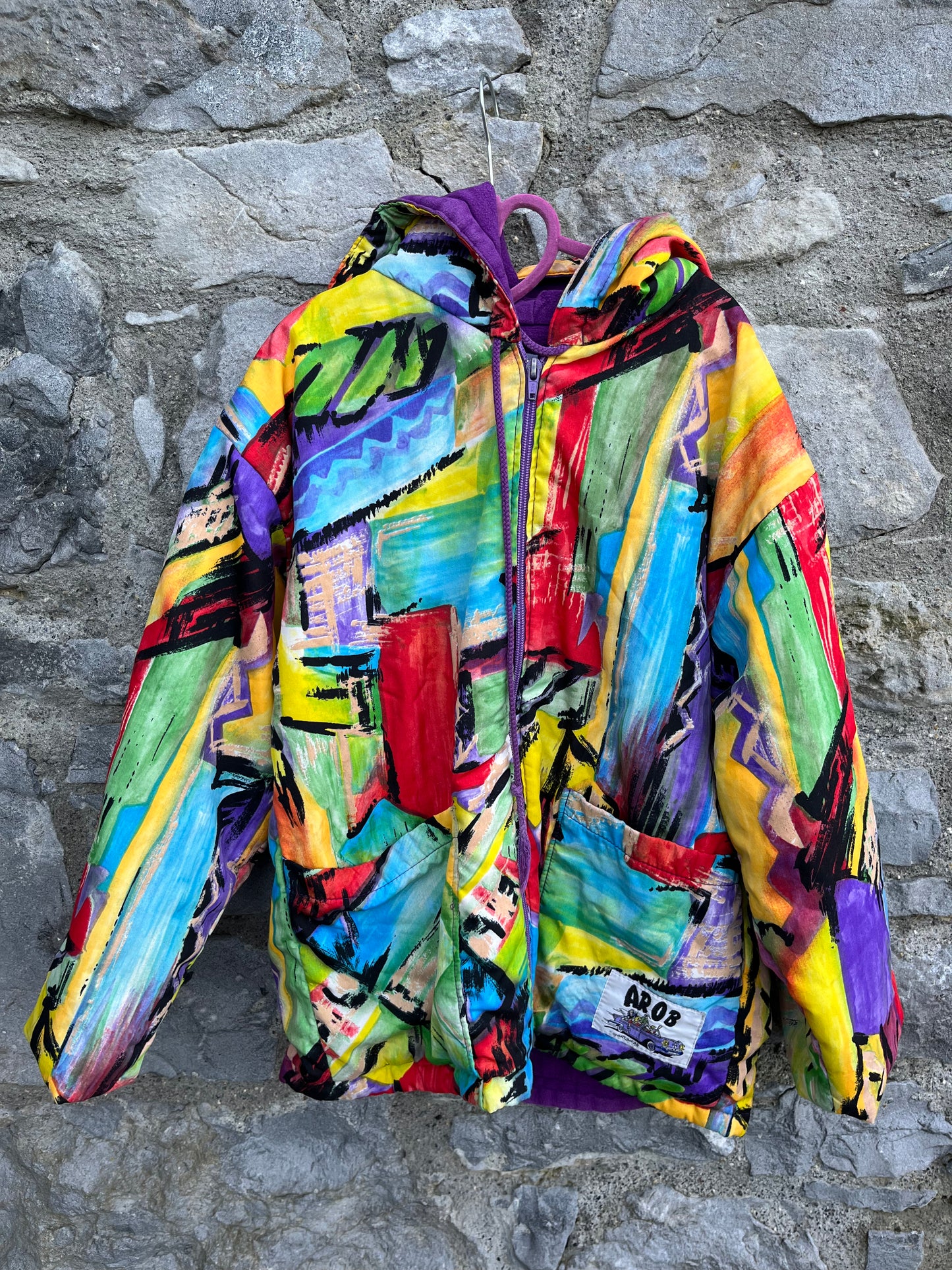 80s Abstract colourful jacket 8-9y (128-134cm)