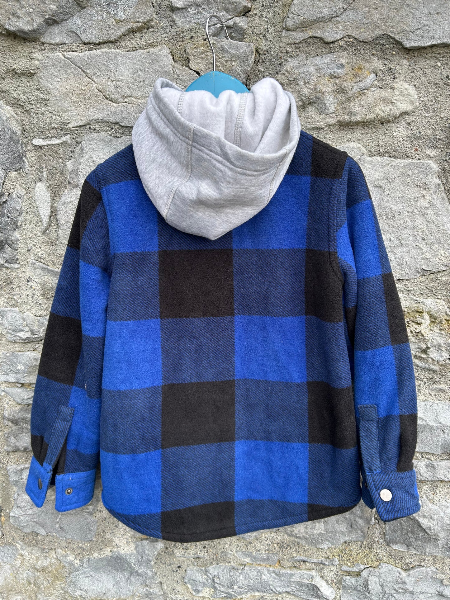 Blue&navy big check fleece shirt 8-9y (128-134cm)