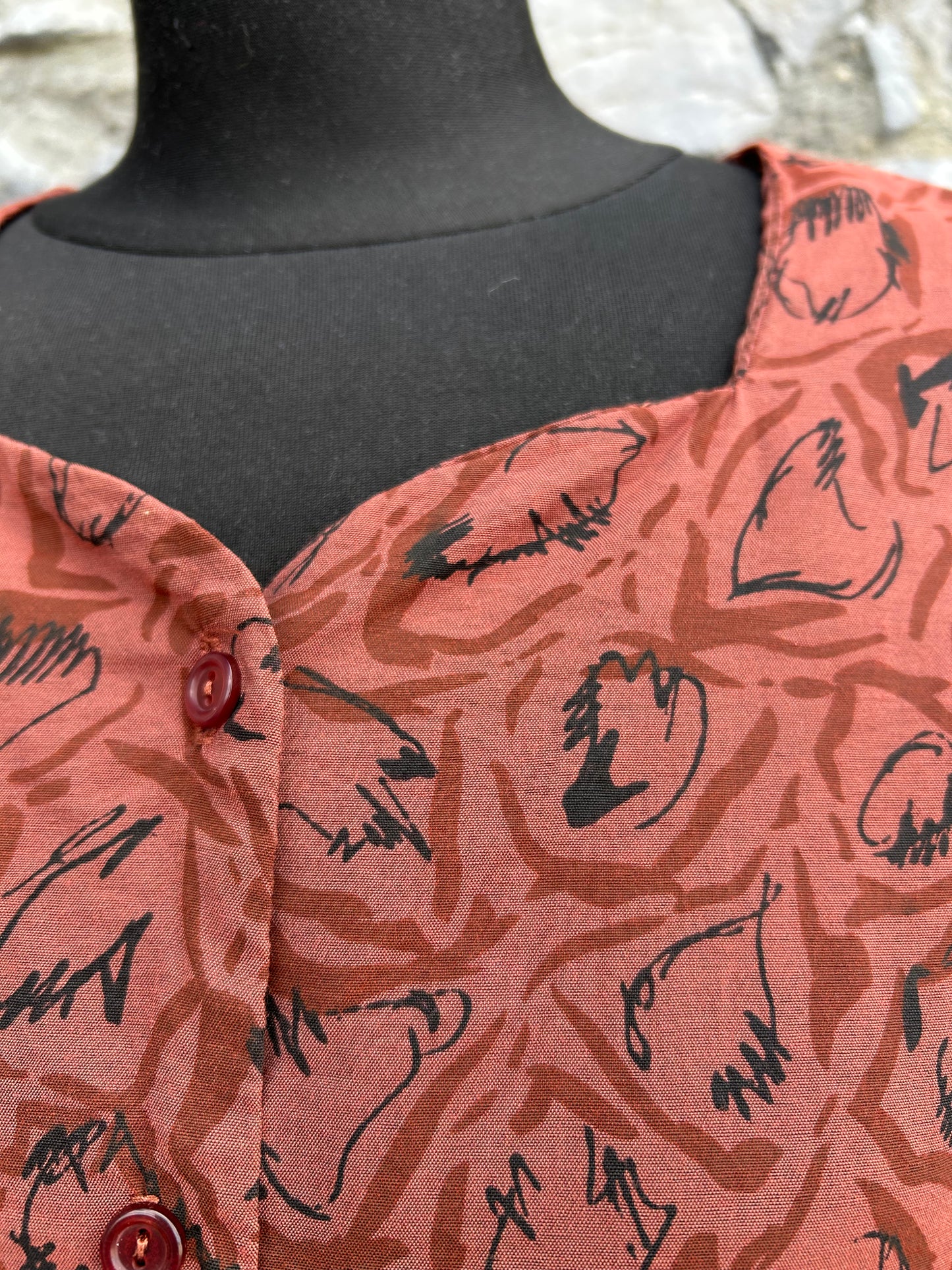 90s brown blouse uk 10
