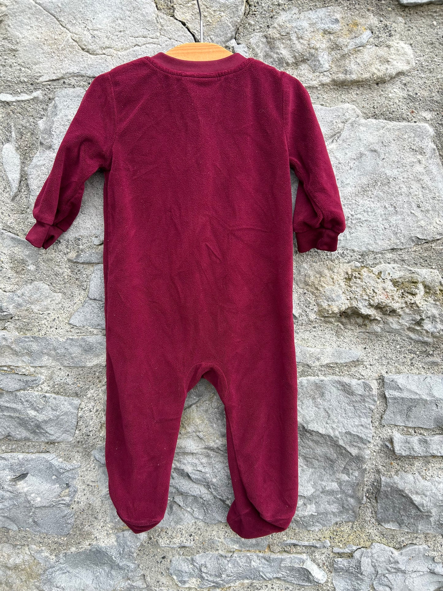Maroon fleece onesie 6-9m (68-74cm)