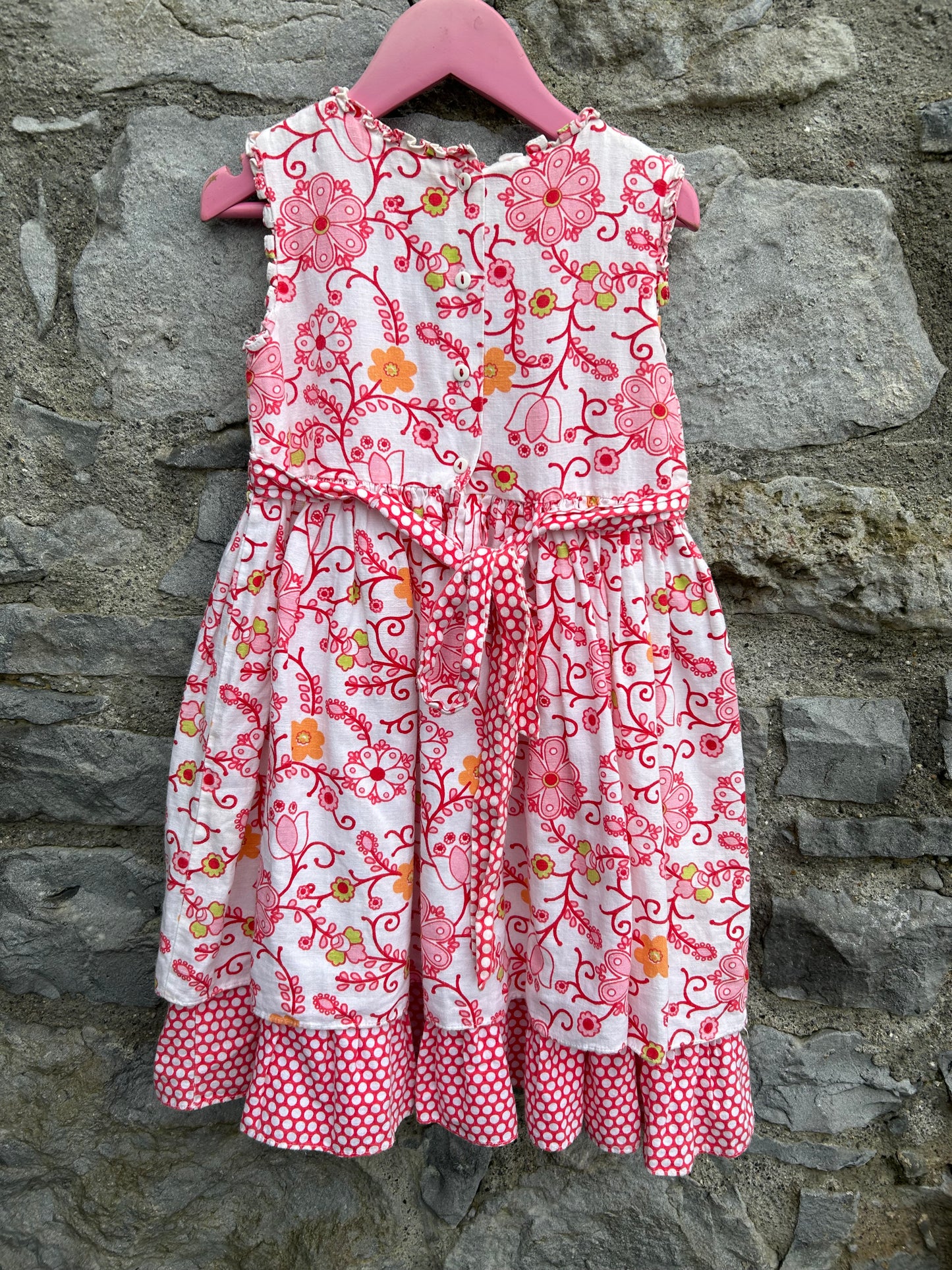 Y2K red floral dress 3-4y (98-104cm)