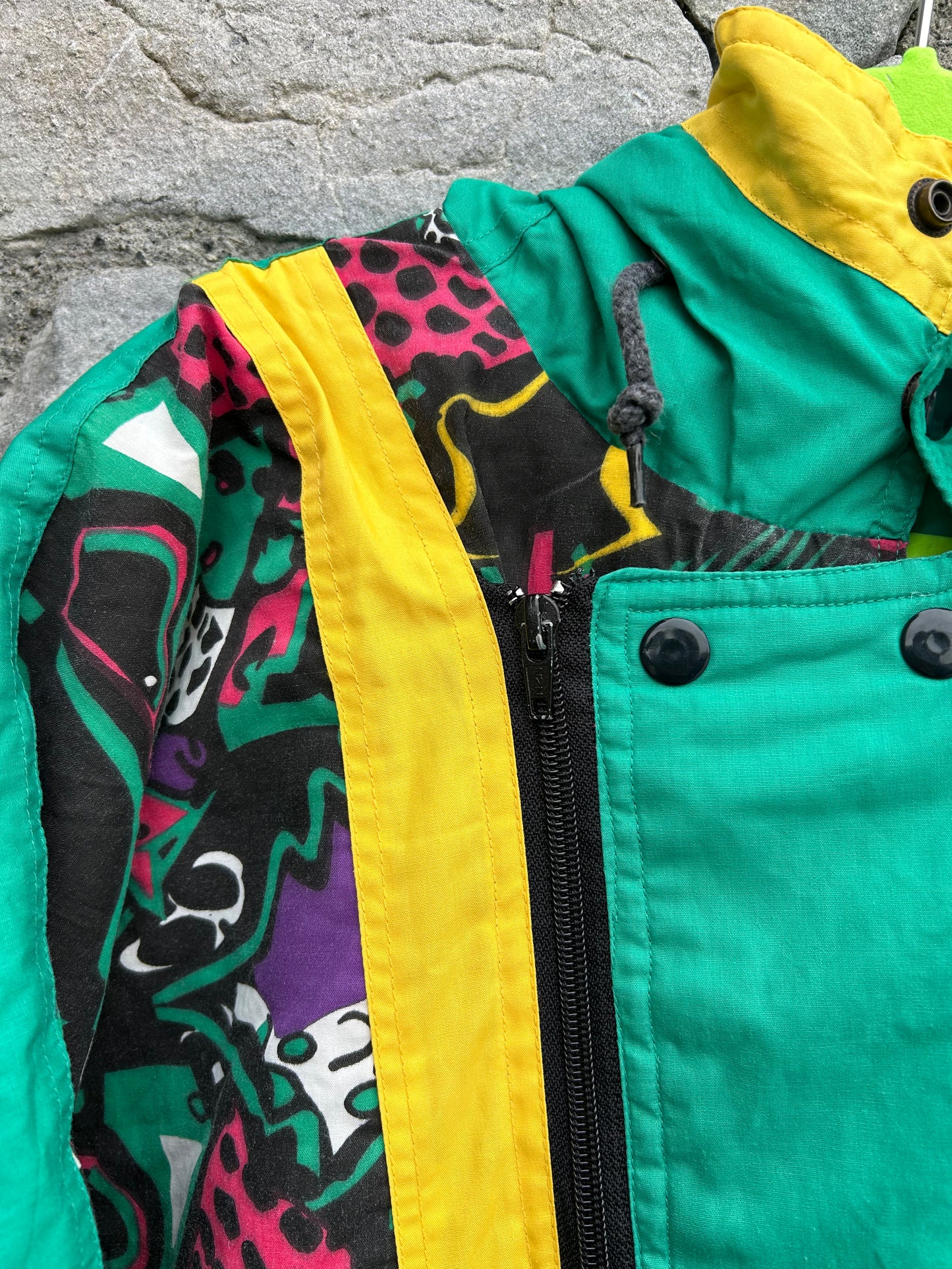 80s green abstract winter suit 5-6y (110-116cm)