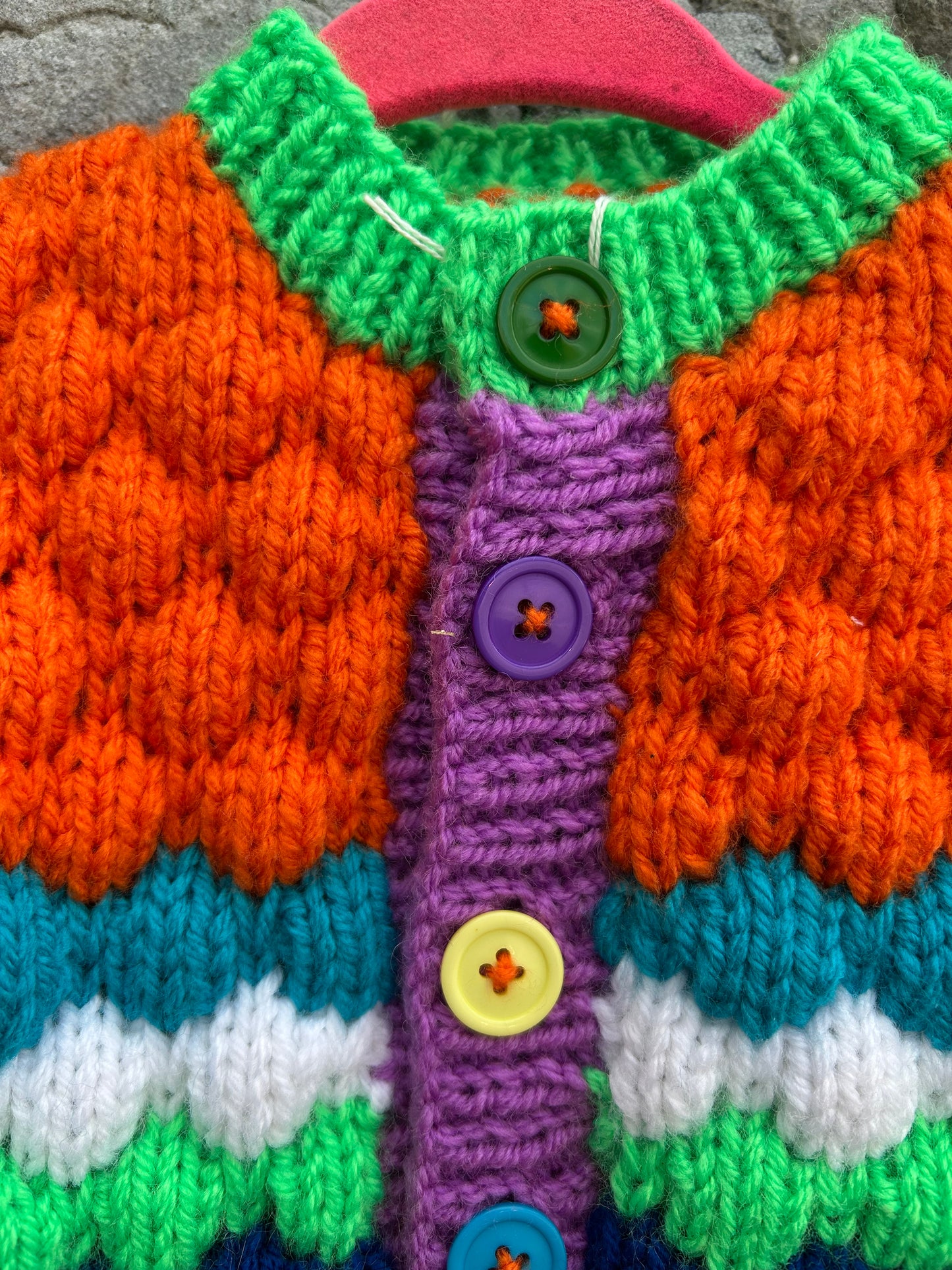 Orange bubble knit cardigan 3m (62cm)