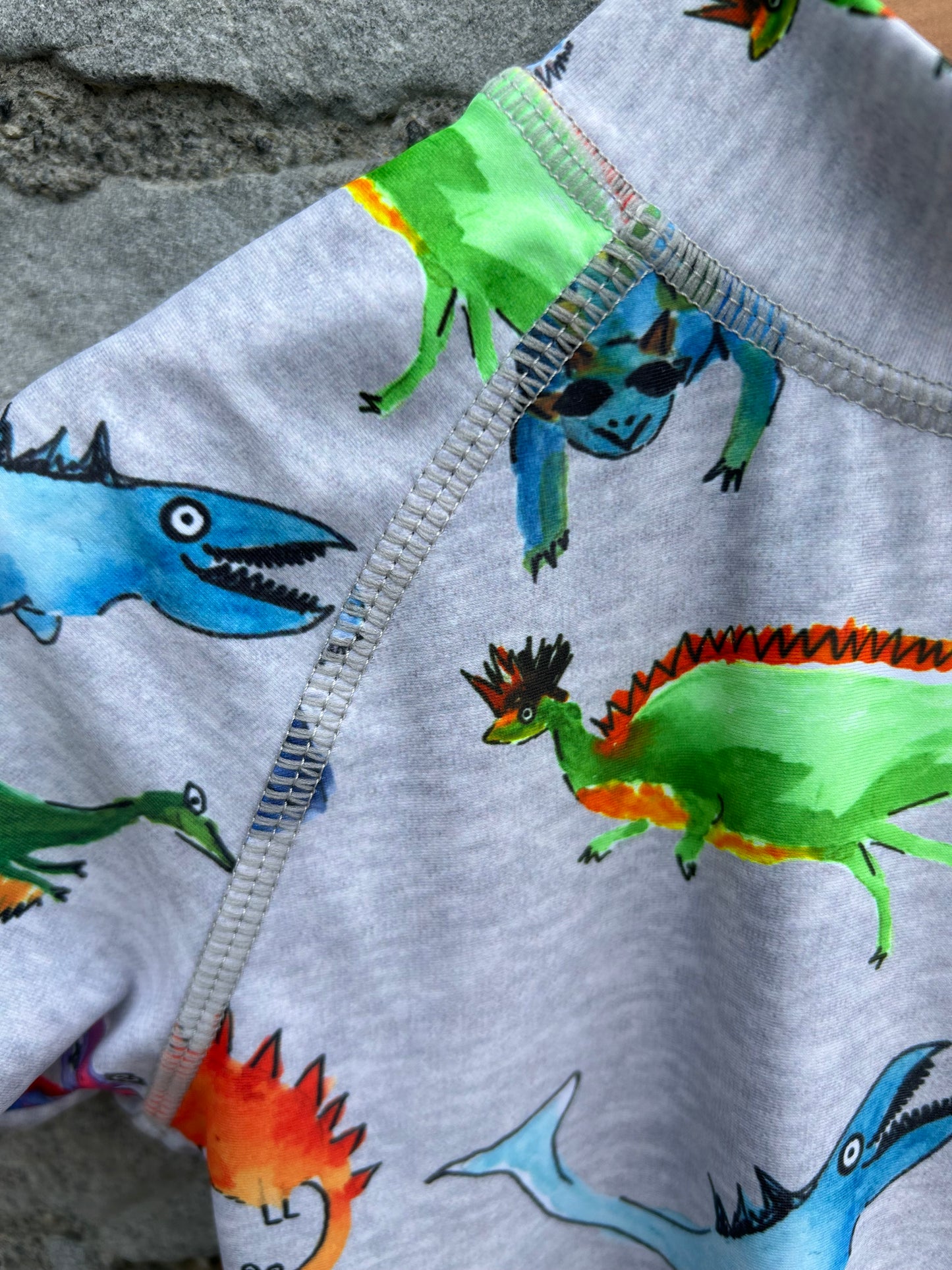 Dinosaurs grey swimsuit 2-3y (92-98cm)