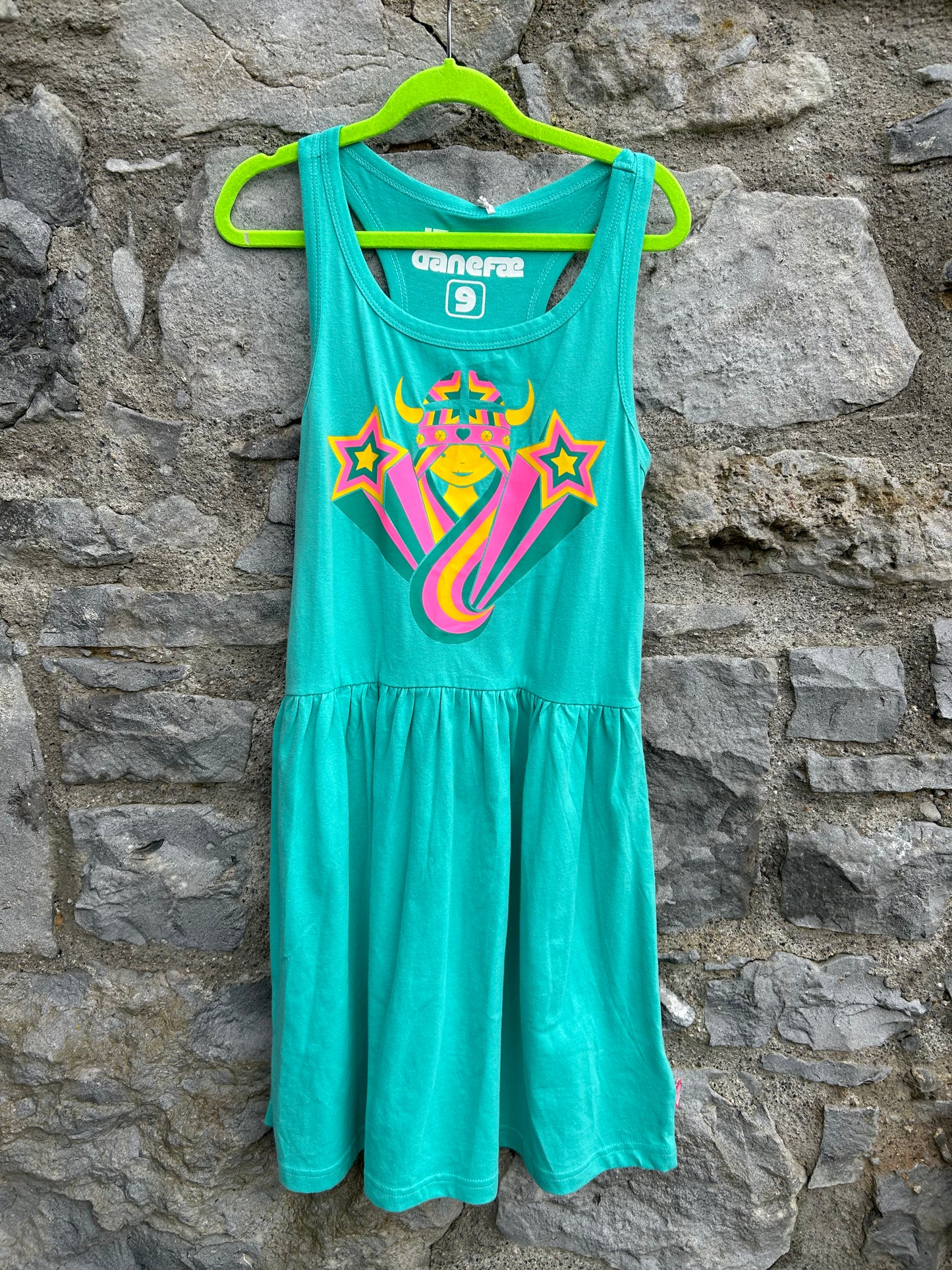 Freja aqua green summer dress 9-10y (134-140cm)