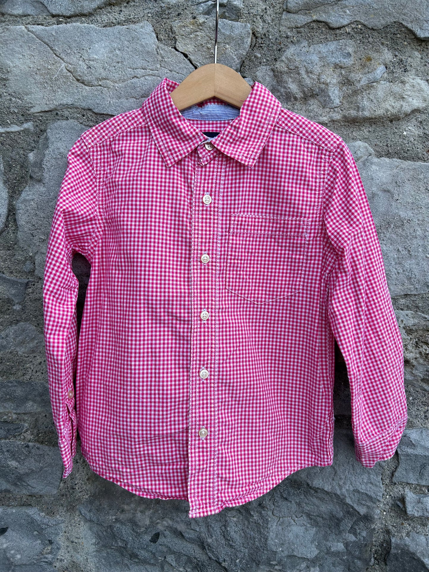 Pink check shirt 4y (104cm)