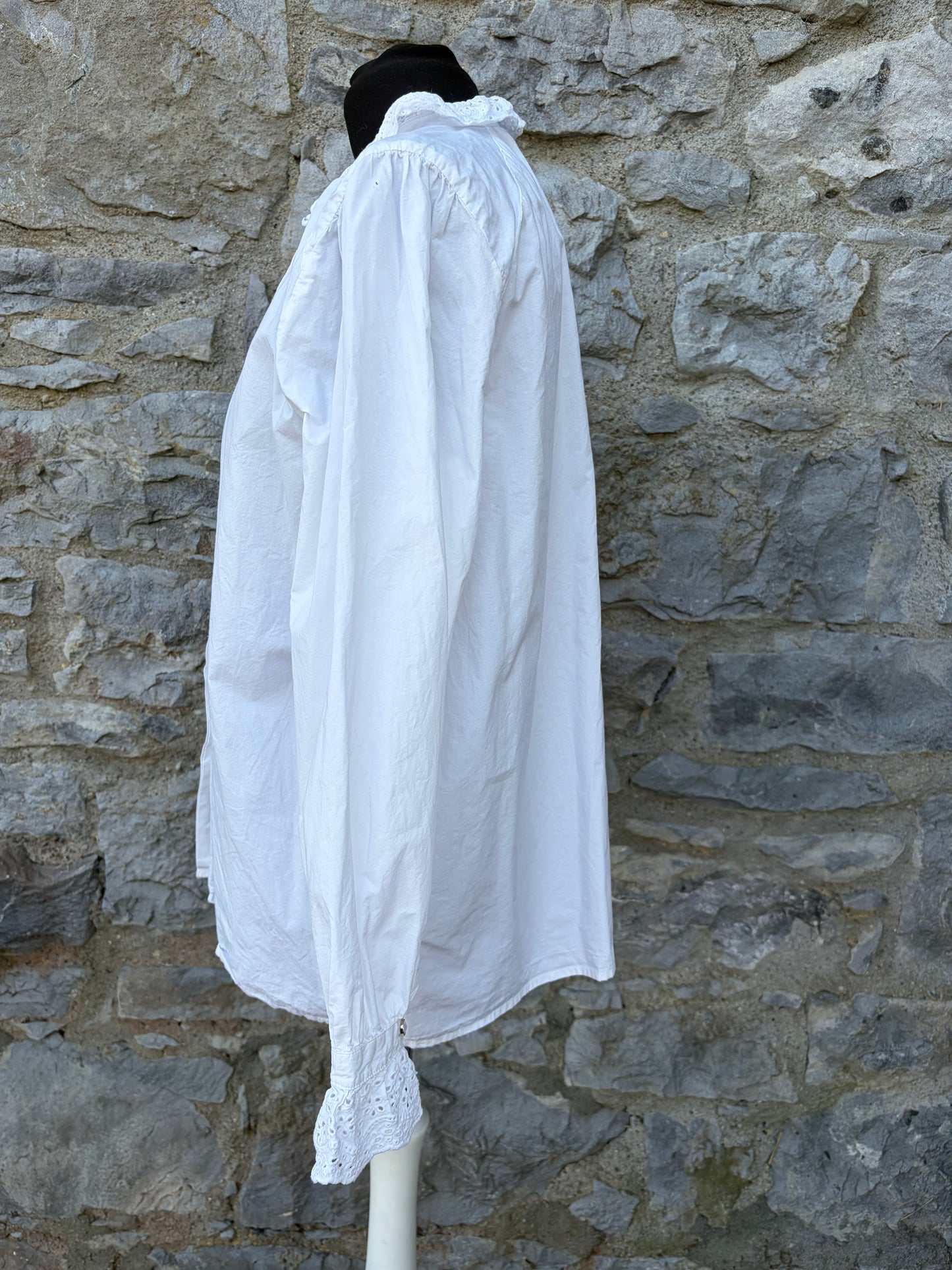 90s white folk shirt uk 12