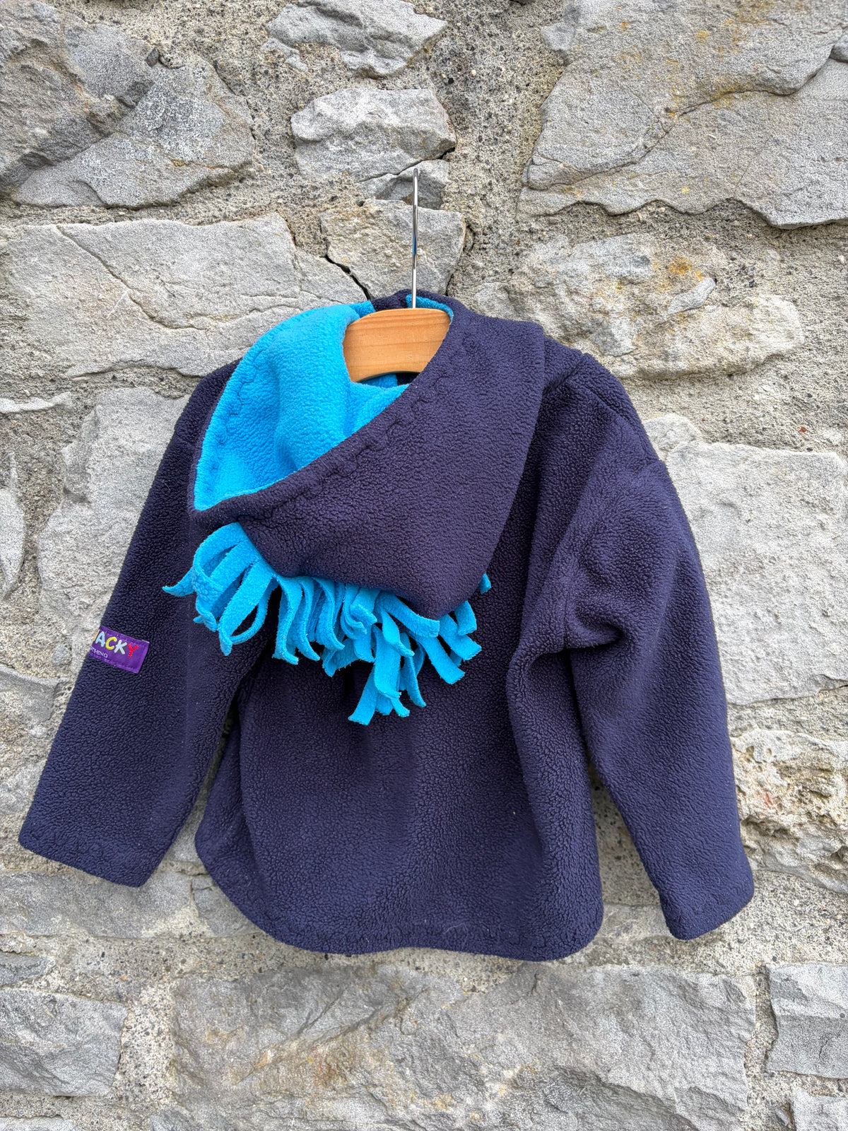 Patchwork unicorn navy fleece hoodie 12m (80cm)