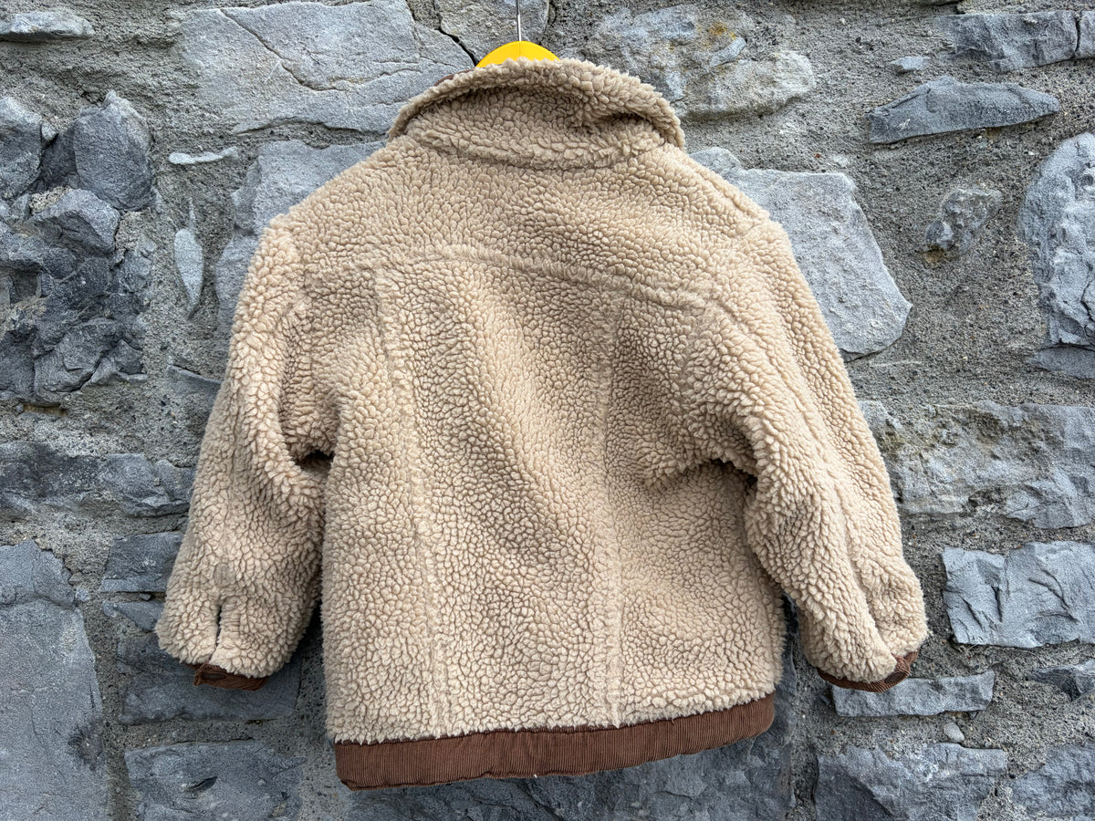 Brown cord fleece-lined reversible jacket 4-5y (104-110cm)