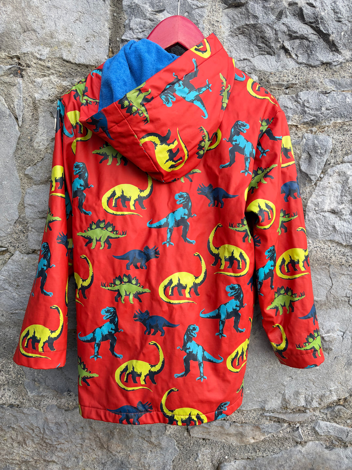 Dinosaurs red waterproof raincoat 7-8y (122-128cm)