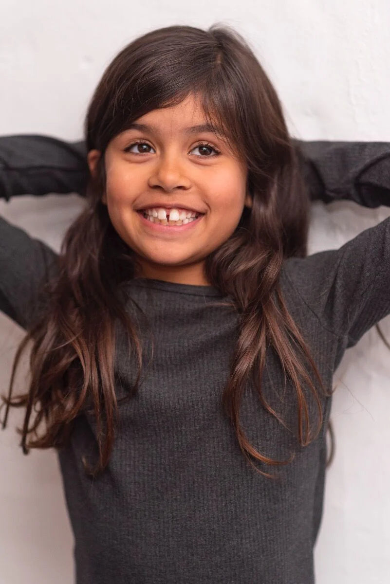 Charcoal ribbed top 6-7y (116-122cm)