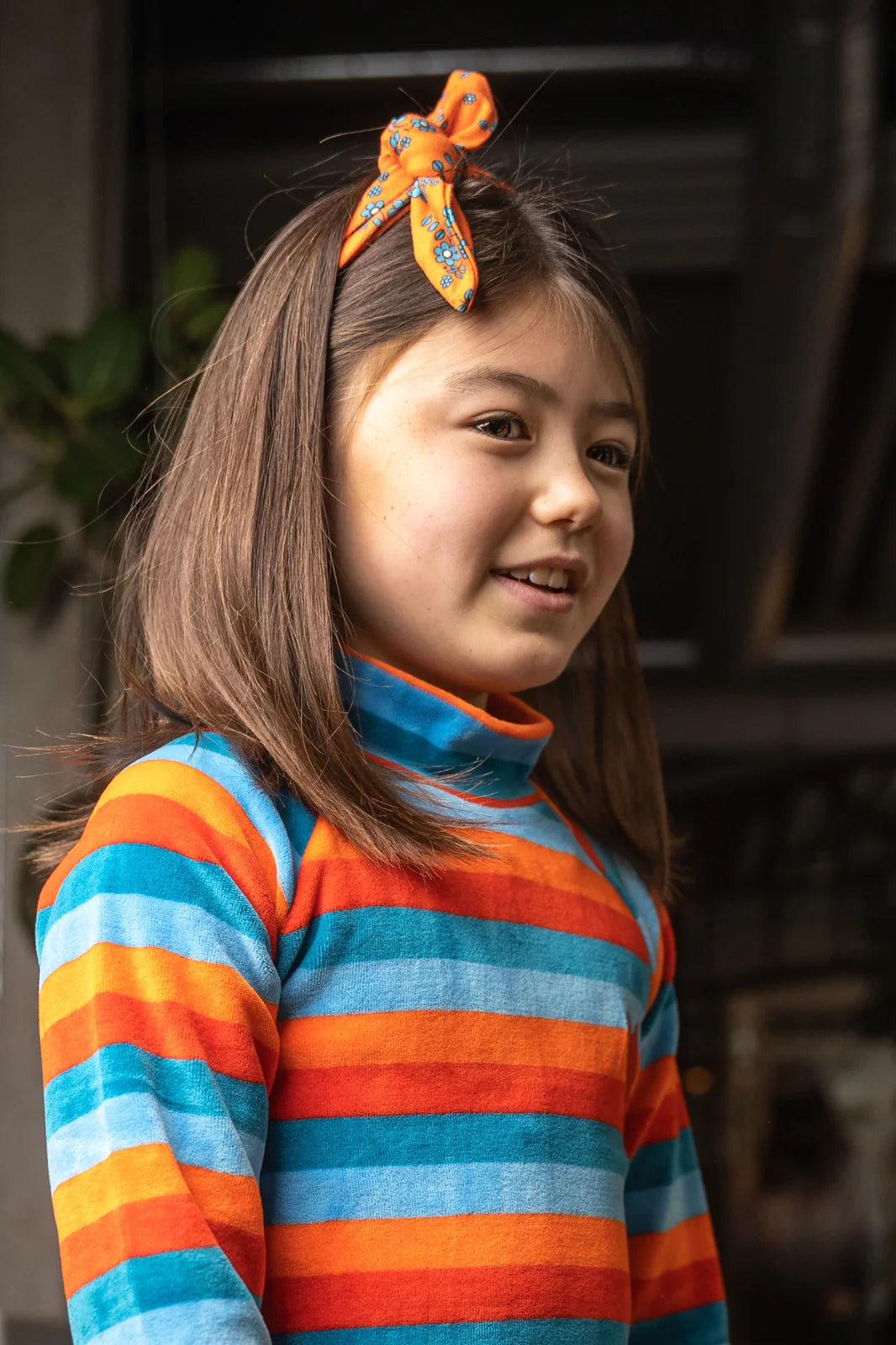 Red&blue stripy velour dress 11y (146cm)
