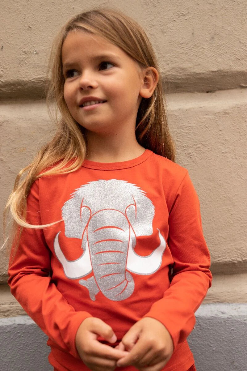 Orange glitter mammoth 7-8y (122-128cm)