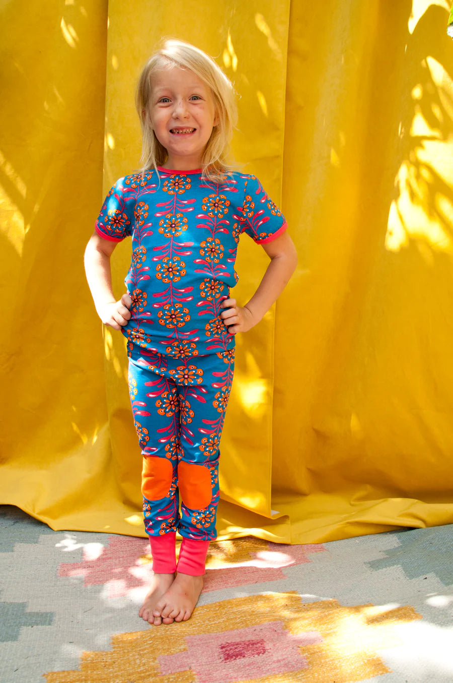 Blue floral t-shirt 2-3y (92-98cm)