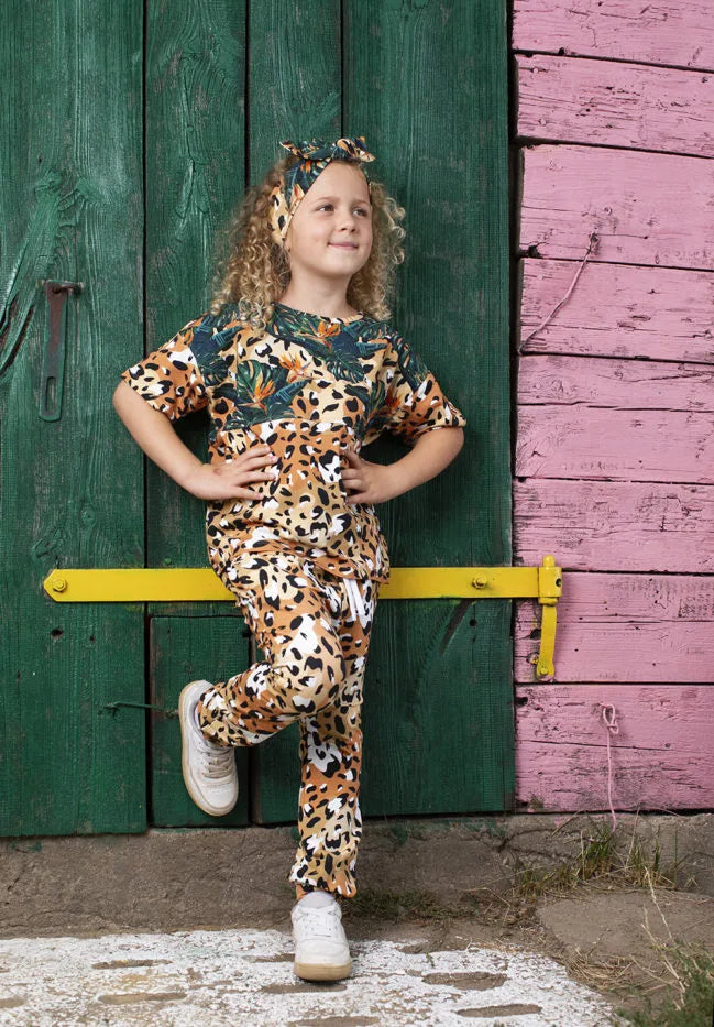 Leopard print joggers 8-9y (128-134cm)