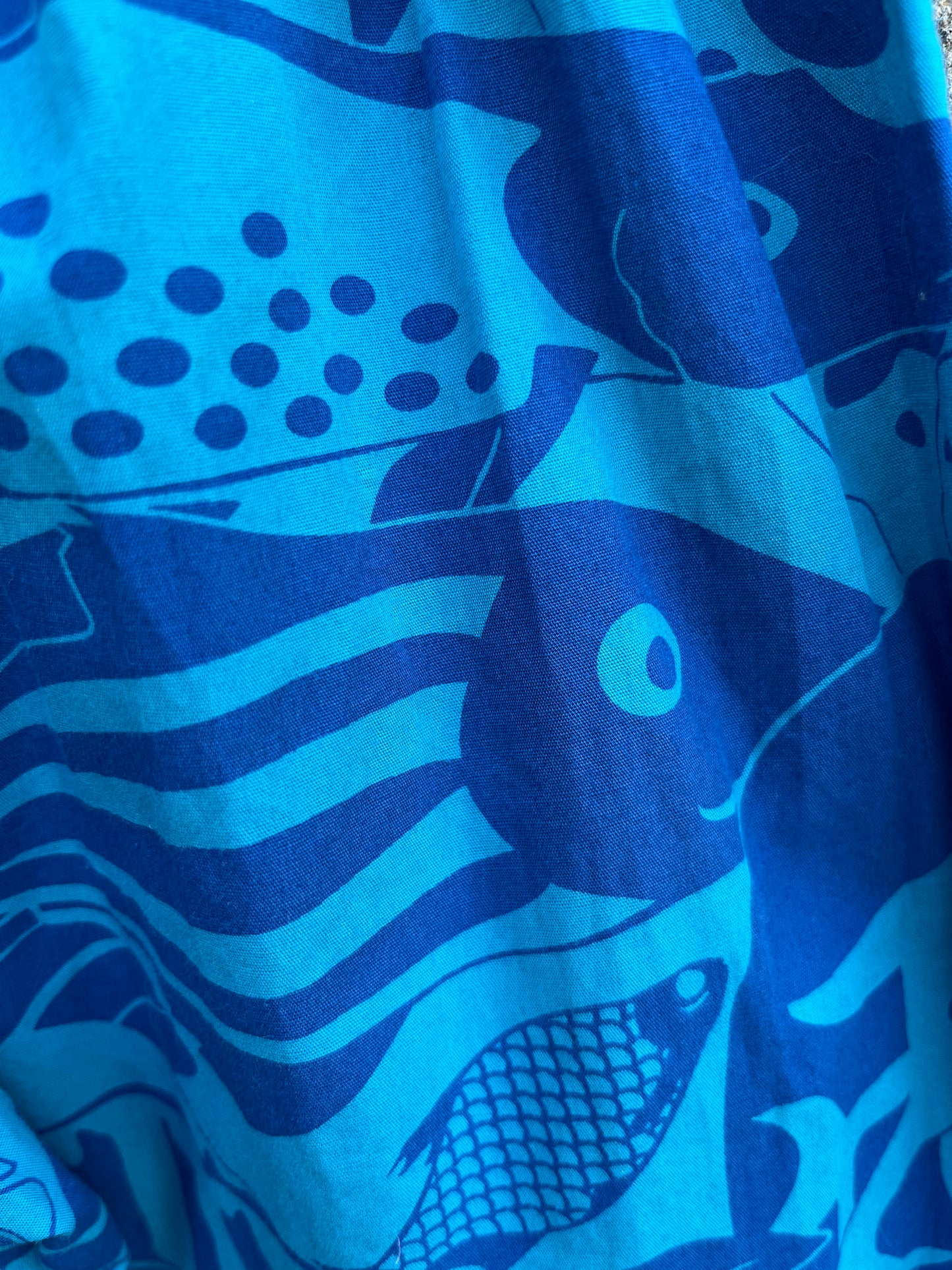 Funky blue fish jumpsuit 3-4y (98-104cm)