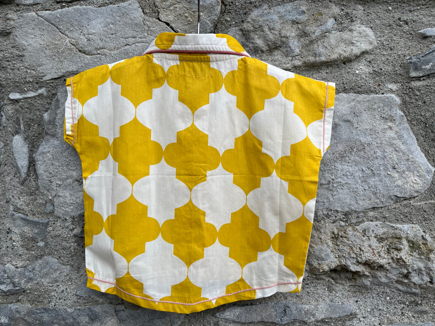Mustard pattern oversize shirt 12m (80cm)