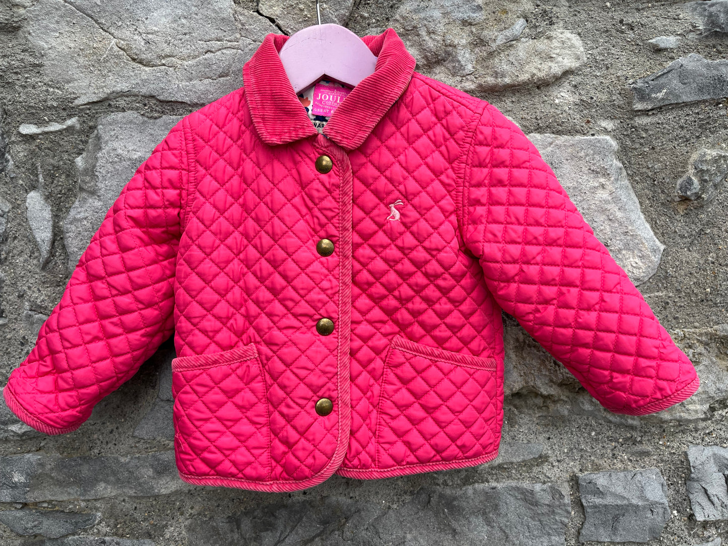 Pink quilted jacket 12-18m (80-86cm)