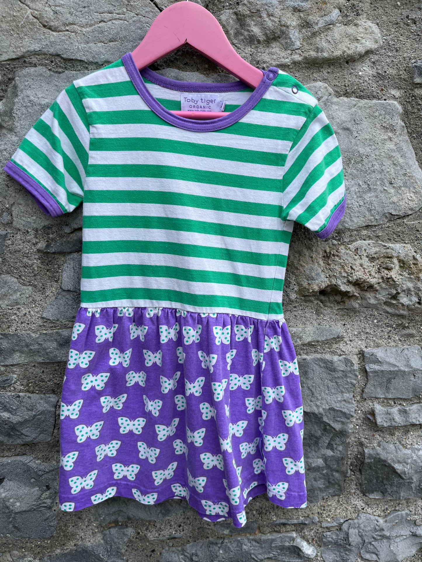 Stripes&butterflies dress 4-5y (104-110cm)