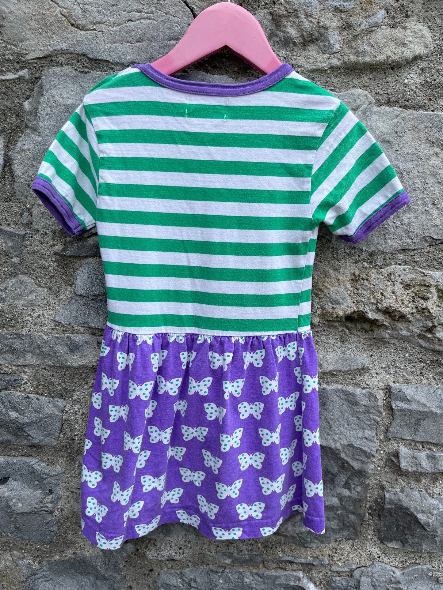Stripes&butterflies dress 4-5y (104-110cm)