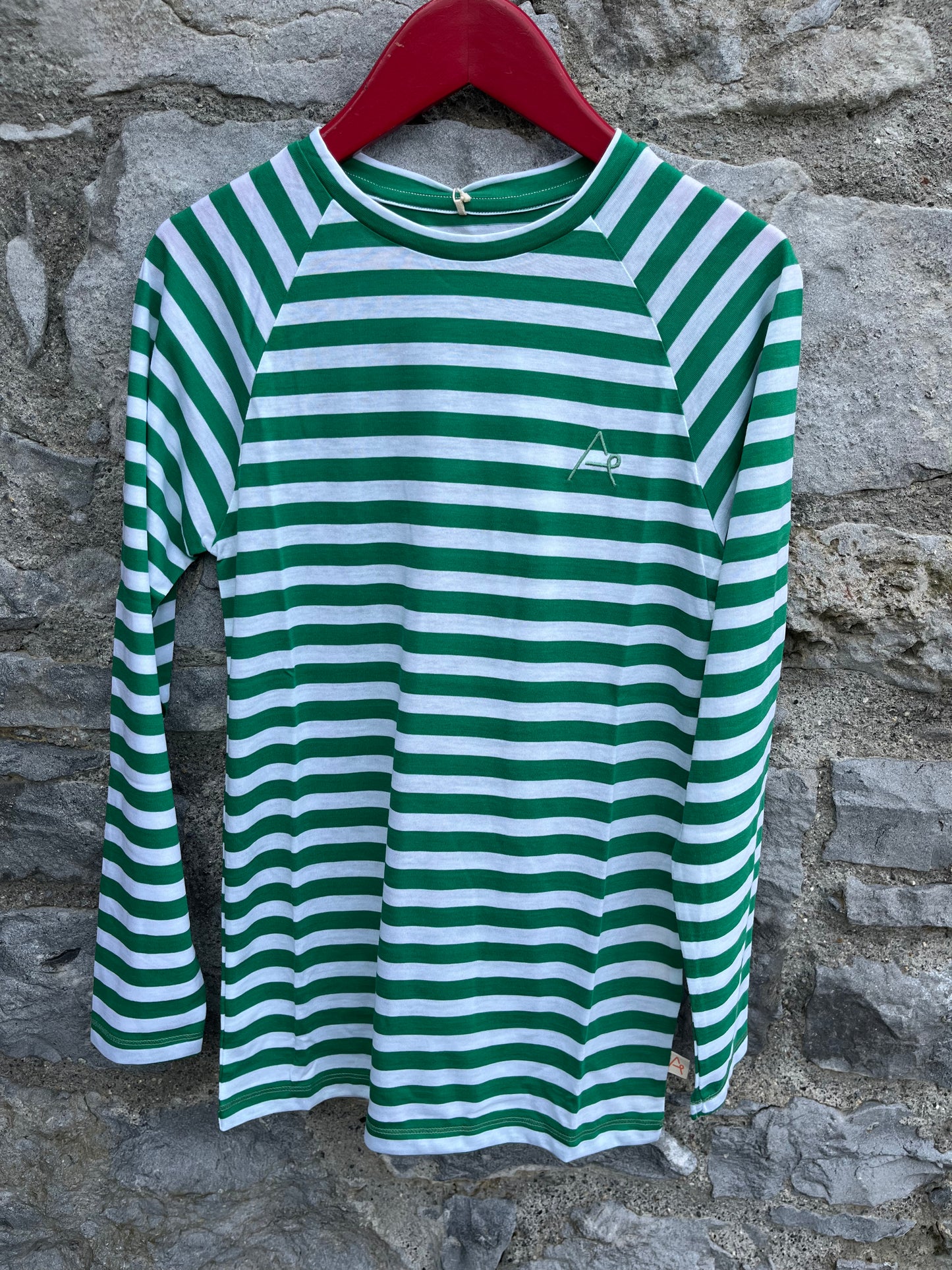 Green stripy top 11y (146cm)