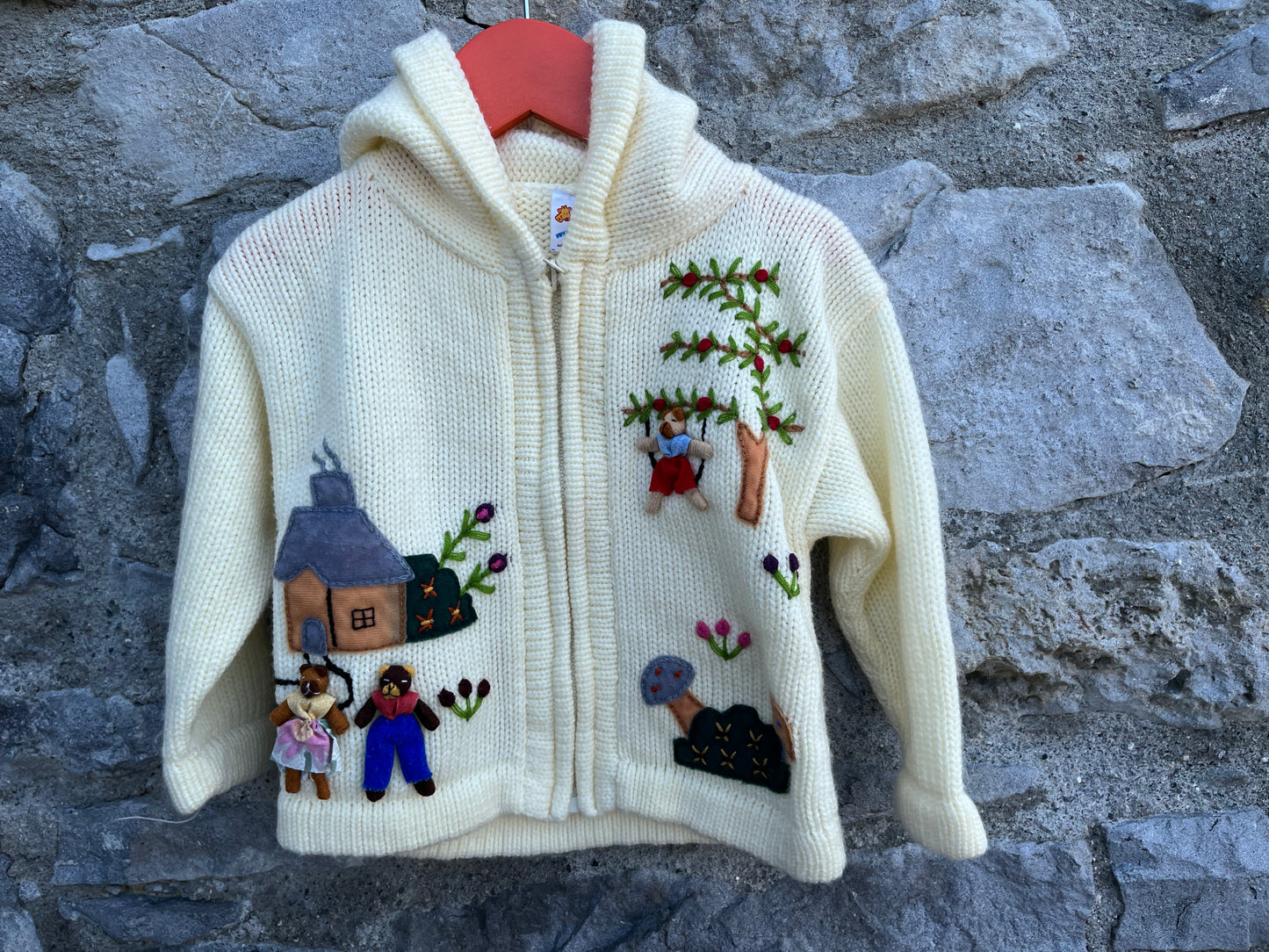 Embroidered beige Peruvian cardigan 18-24m (86-92cm)