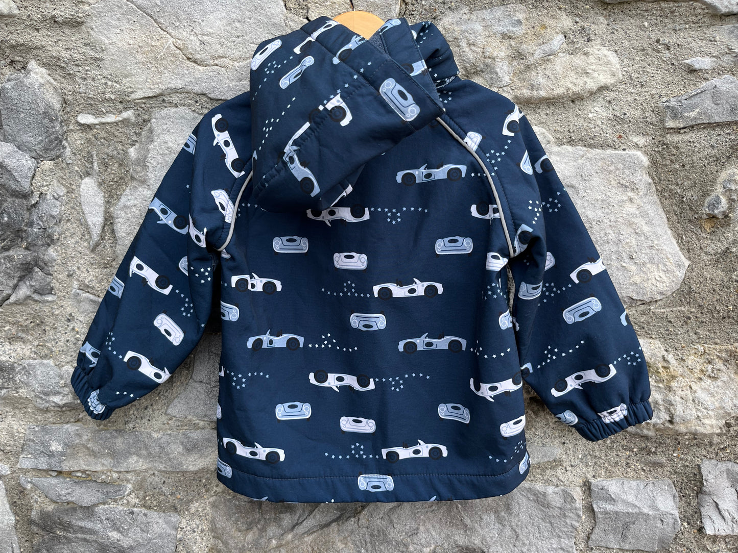Navy cars softshell jacket 9-12m (74-80cm)