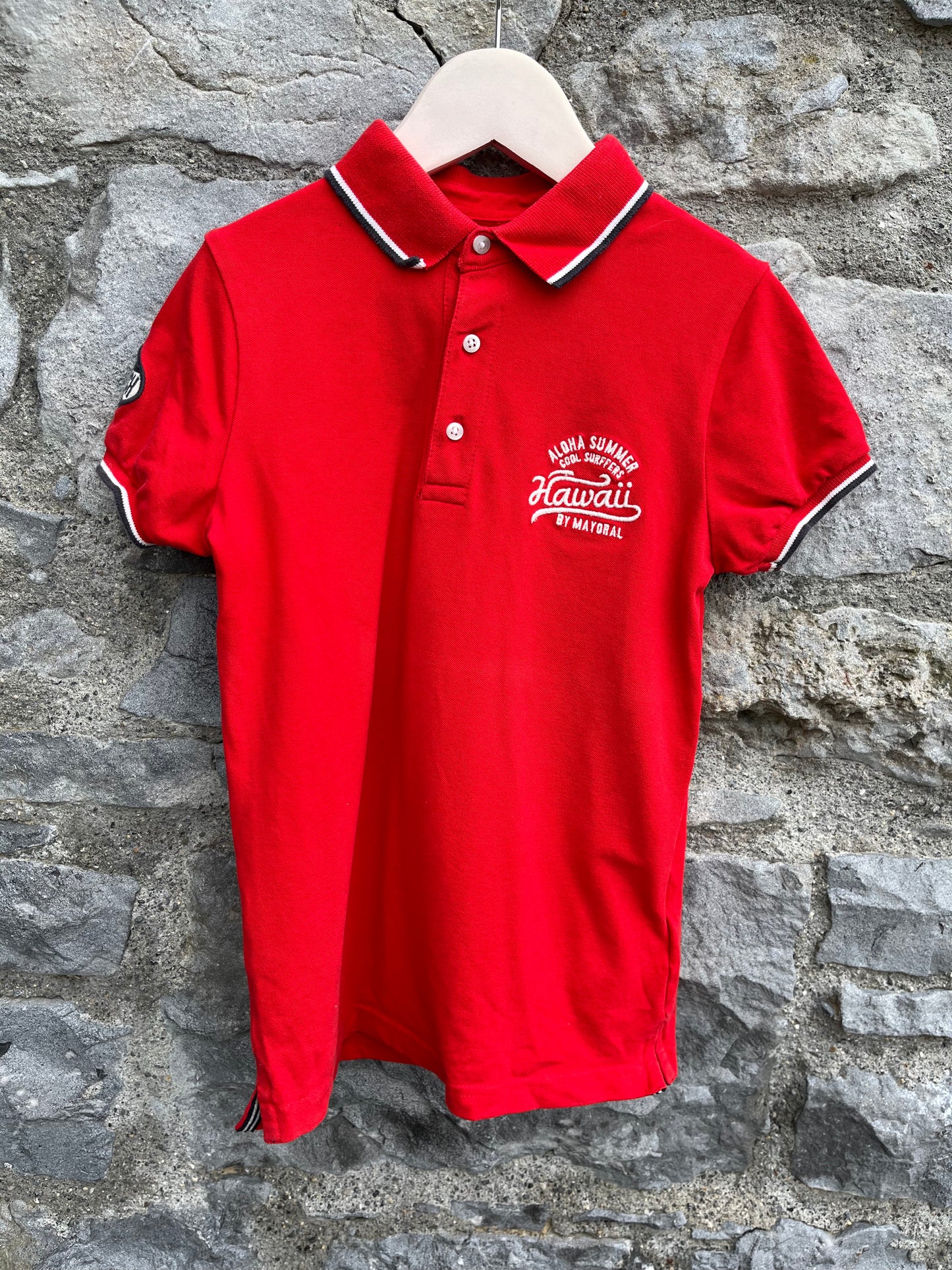 Aloha red polo shirt 7-8y (122-128cm)