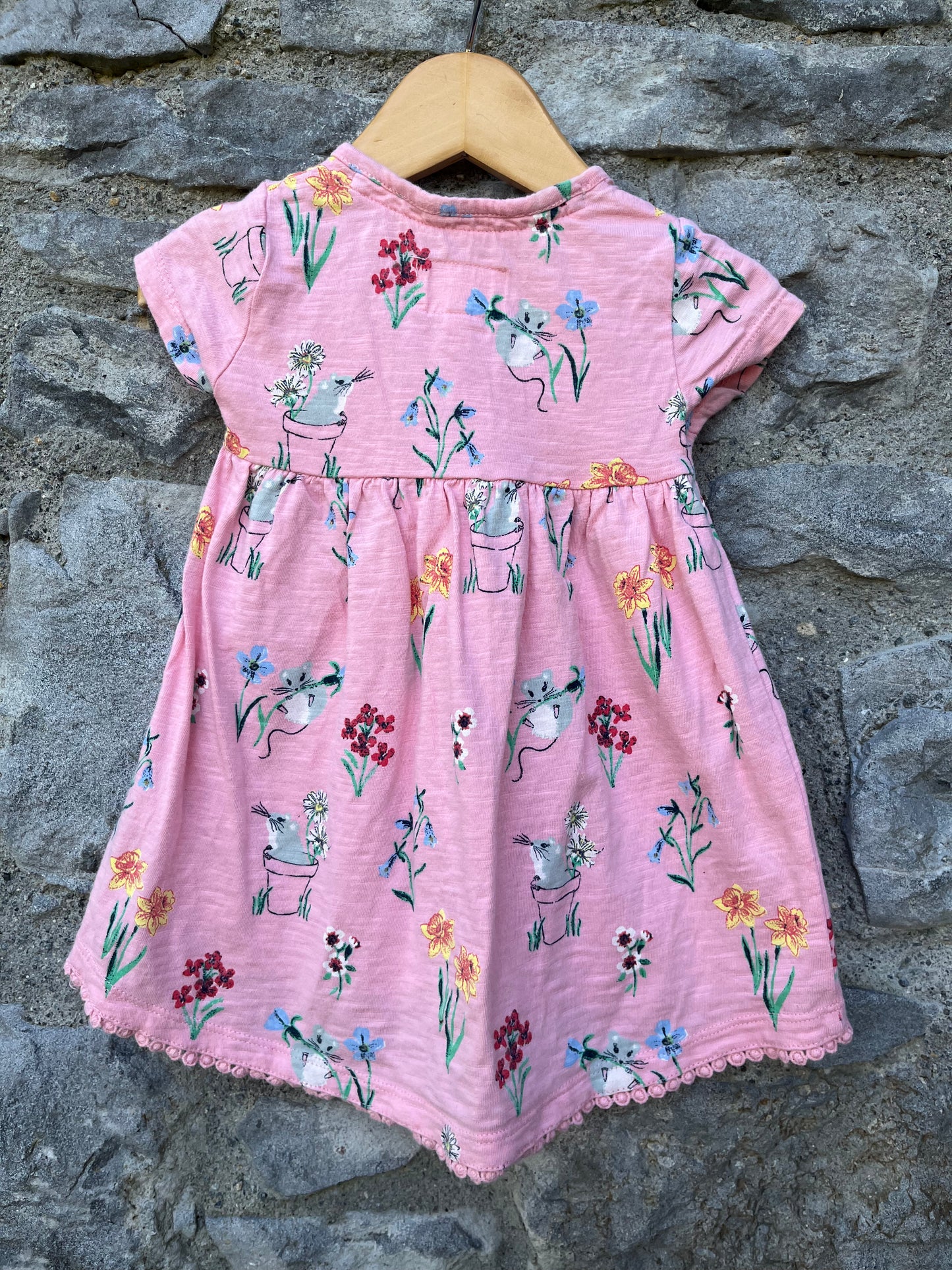 Pink mice dress 6m (68cm)