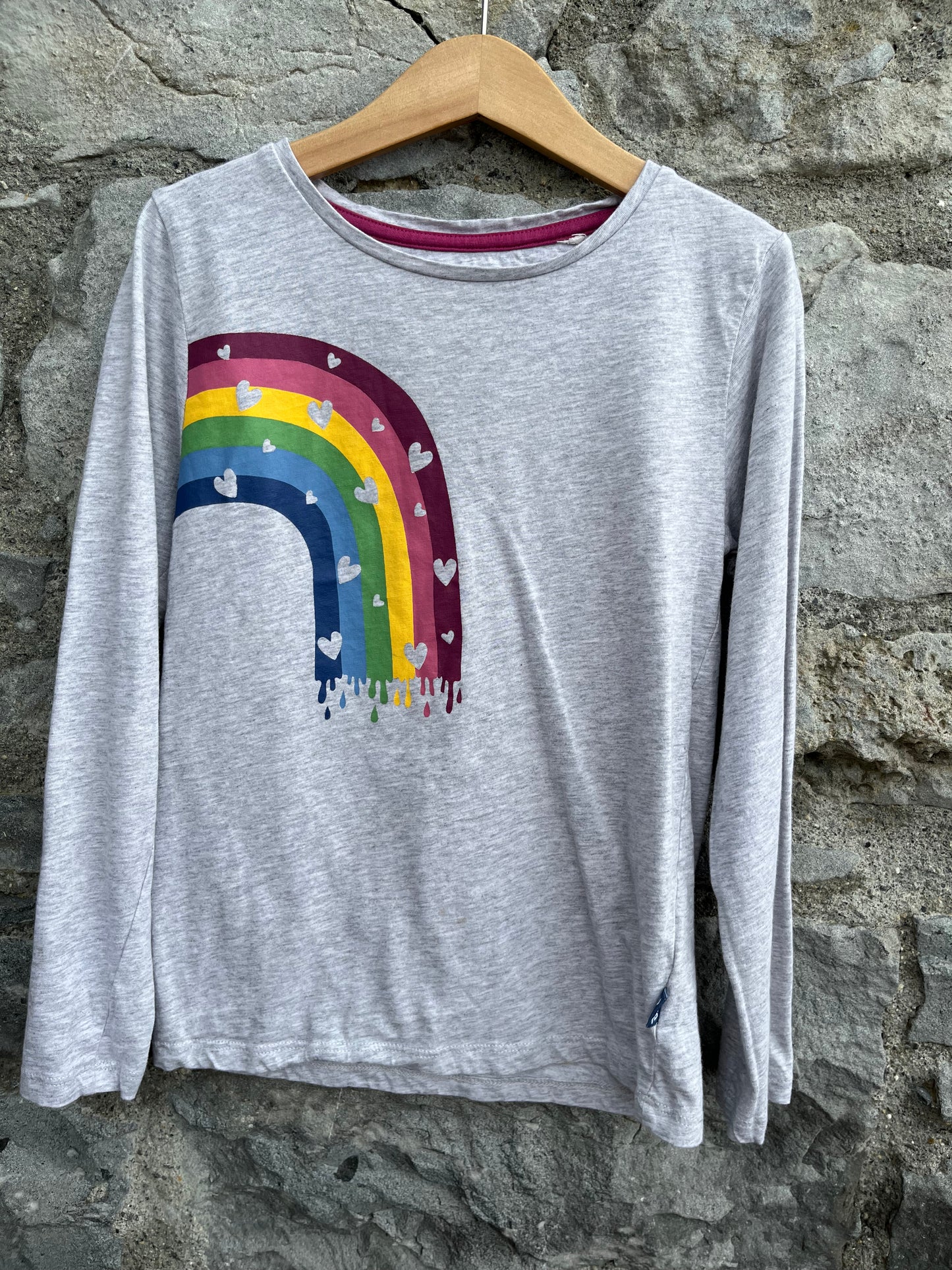 Rainbow grey top 7y (122cm)