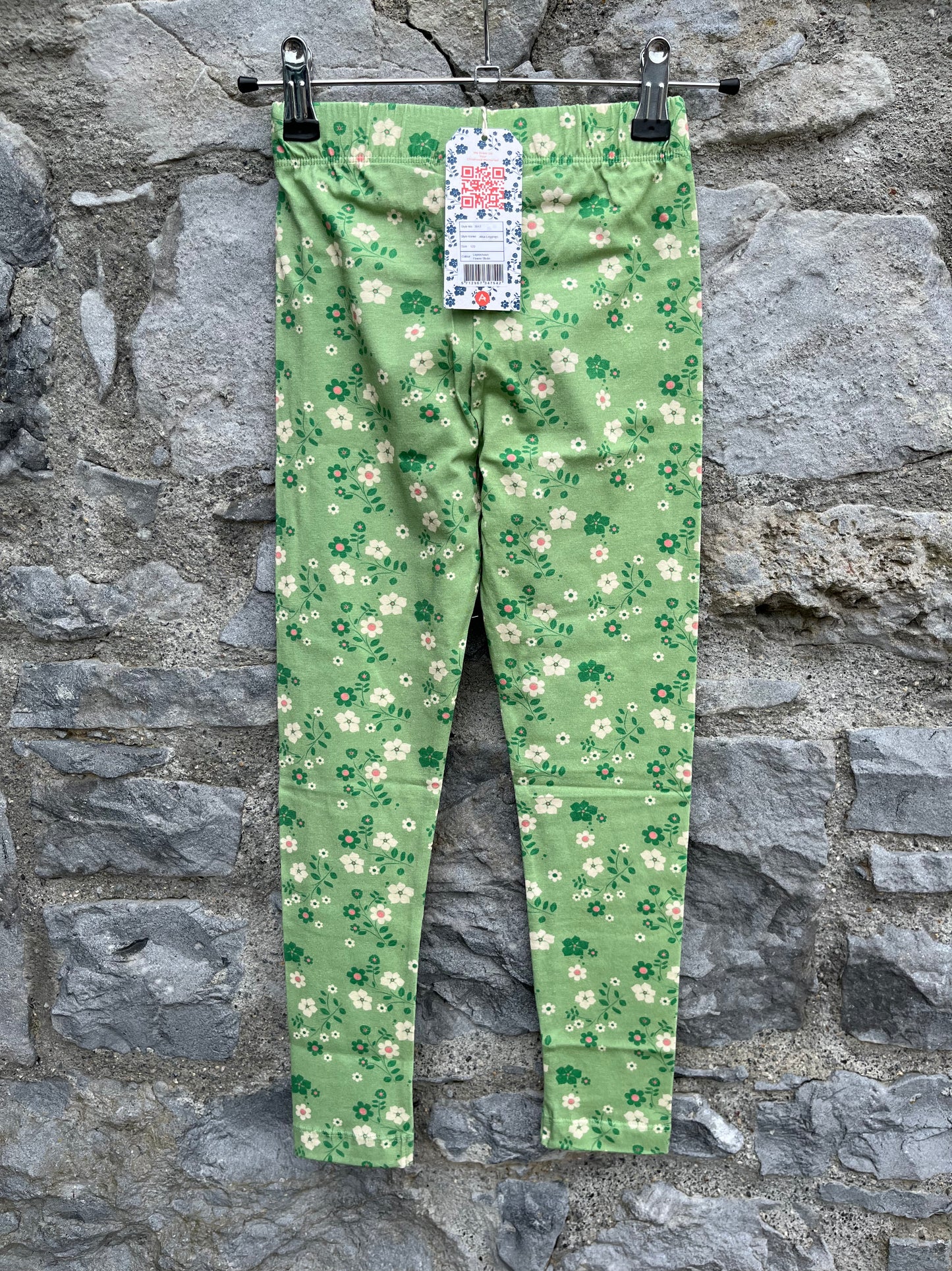 Leprechaun green floral leggings 3y (98cm)
